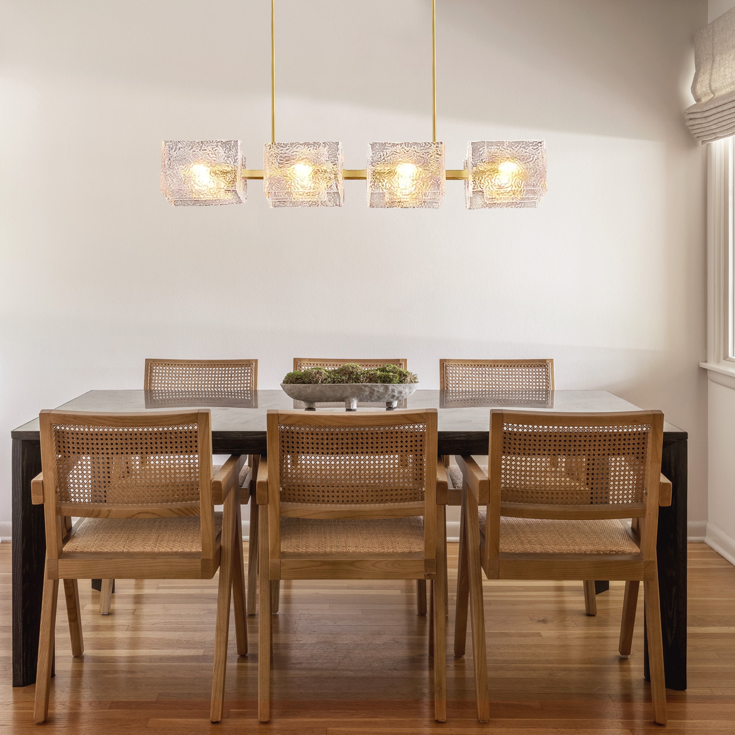Vitreolith Glass Linear Chandelier 39"W