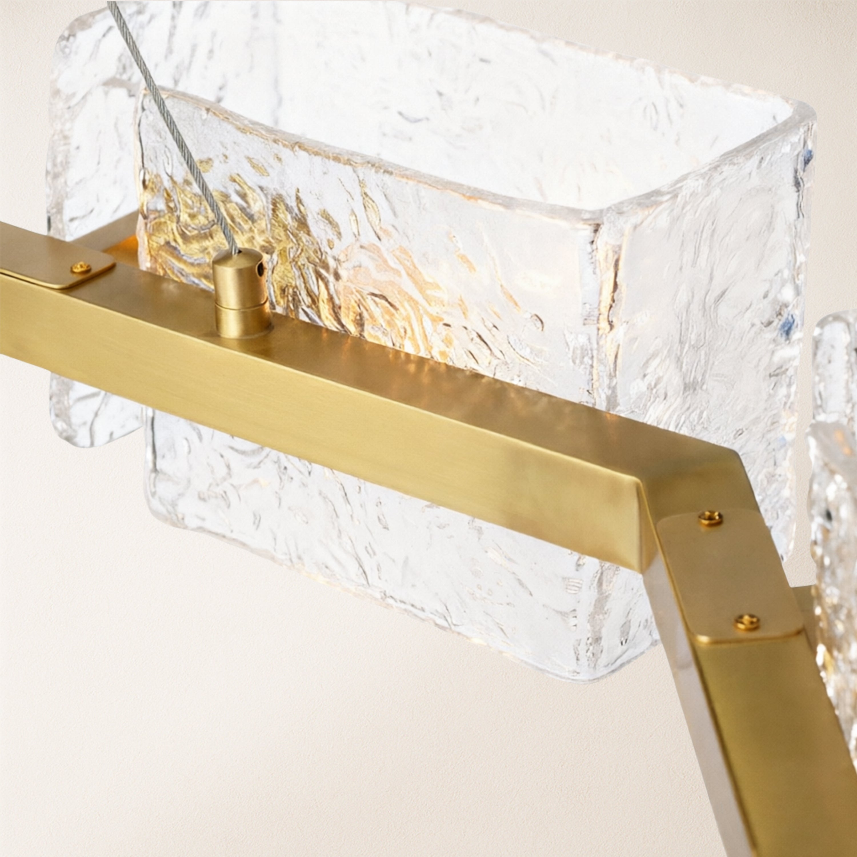 Vitreolith Glass Geometric Ring Chandelier 35"W