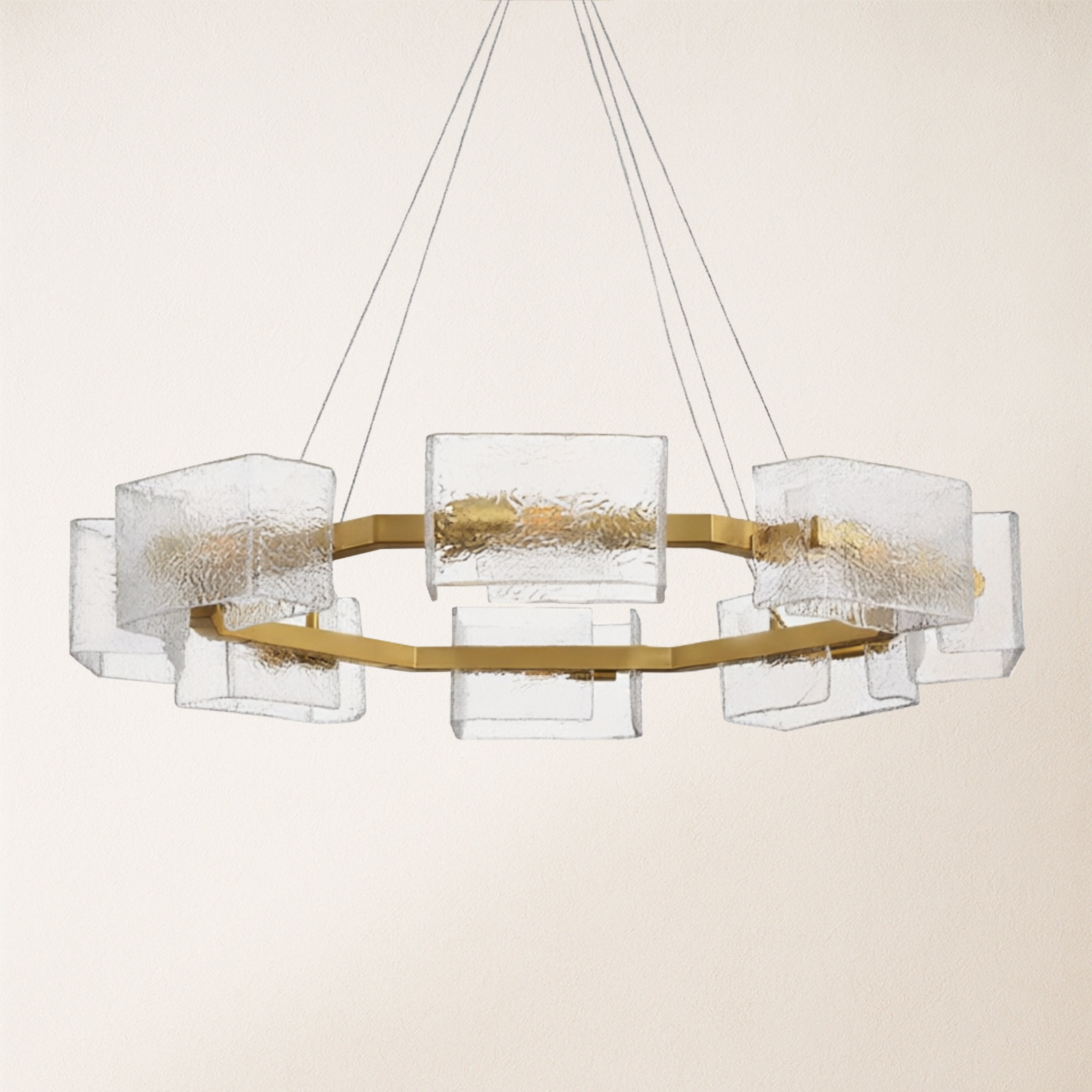 Vitreolith Glass Geometric Ring Chandelier 35"W