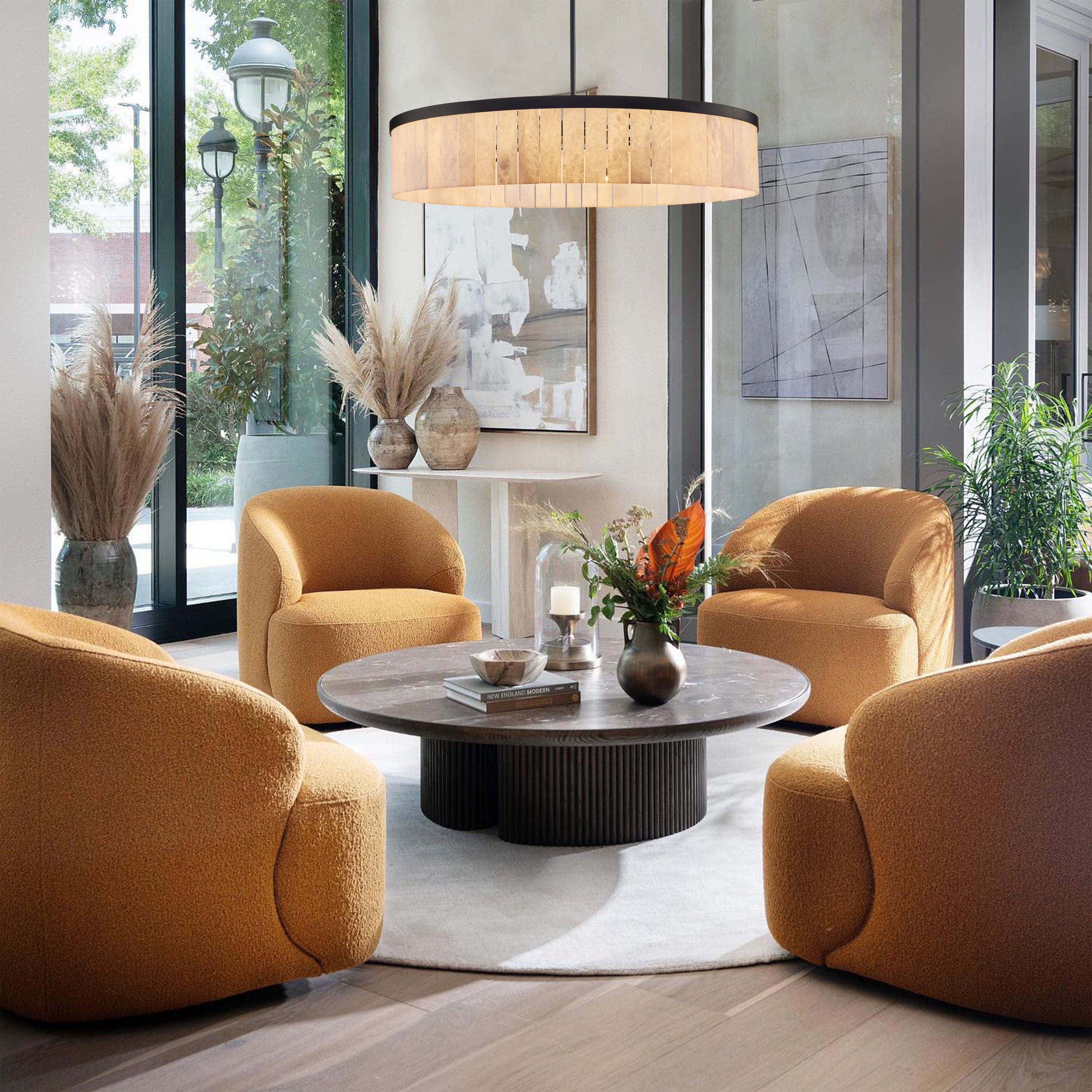 Janina Alabaster Round Chandelier 105cm D