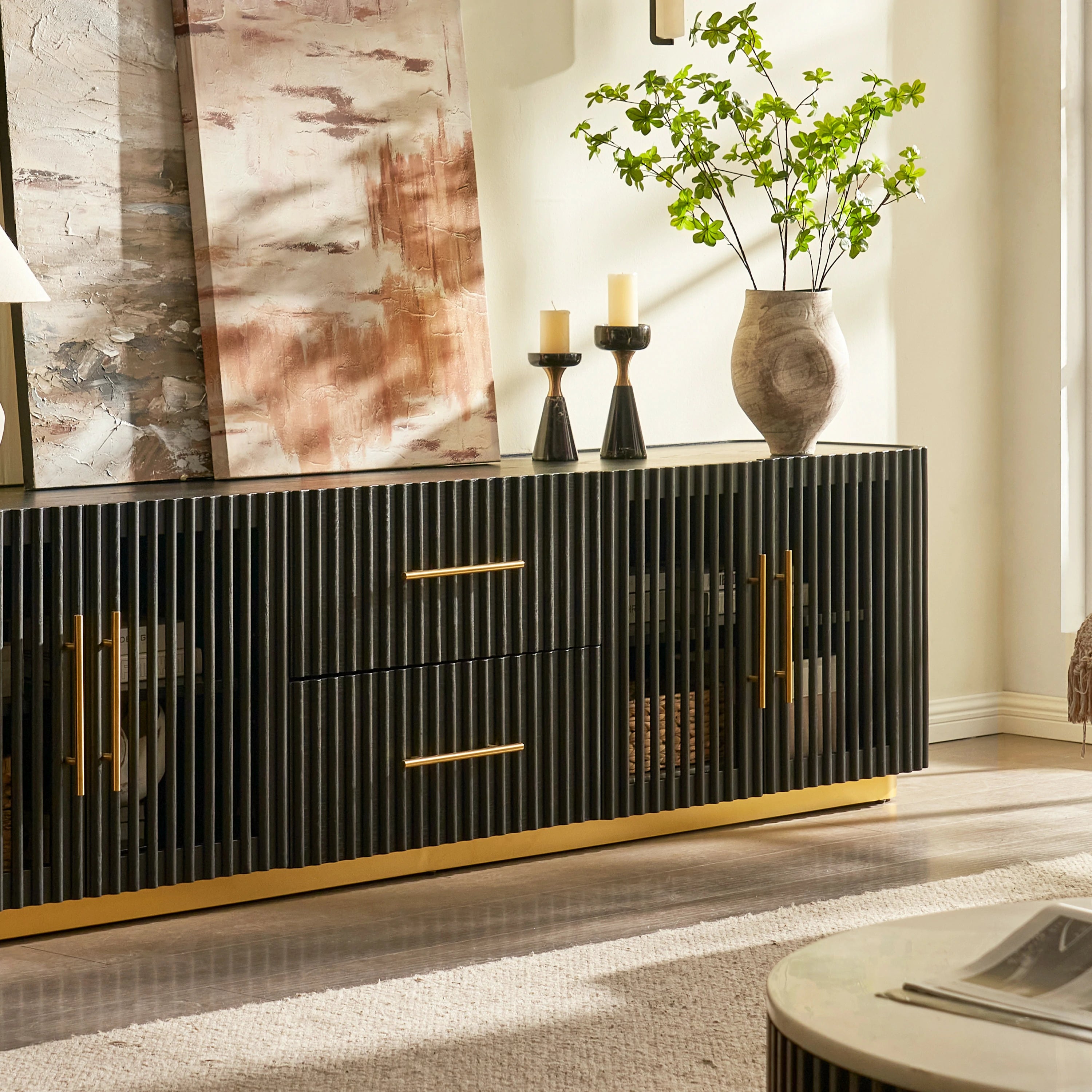 Holton Oak Media Console 240cm W