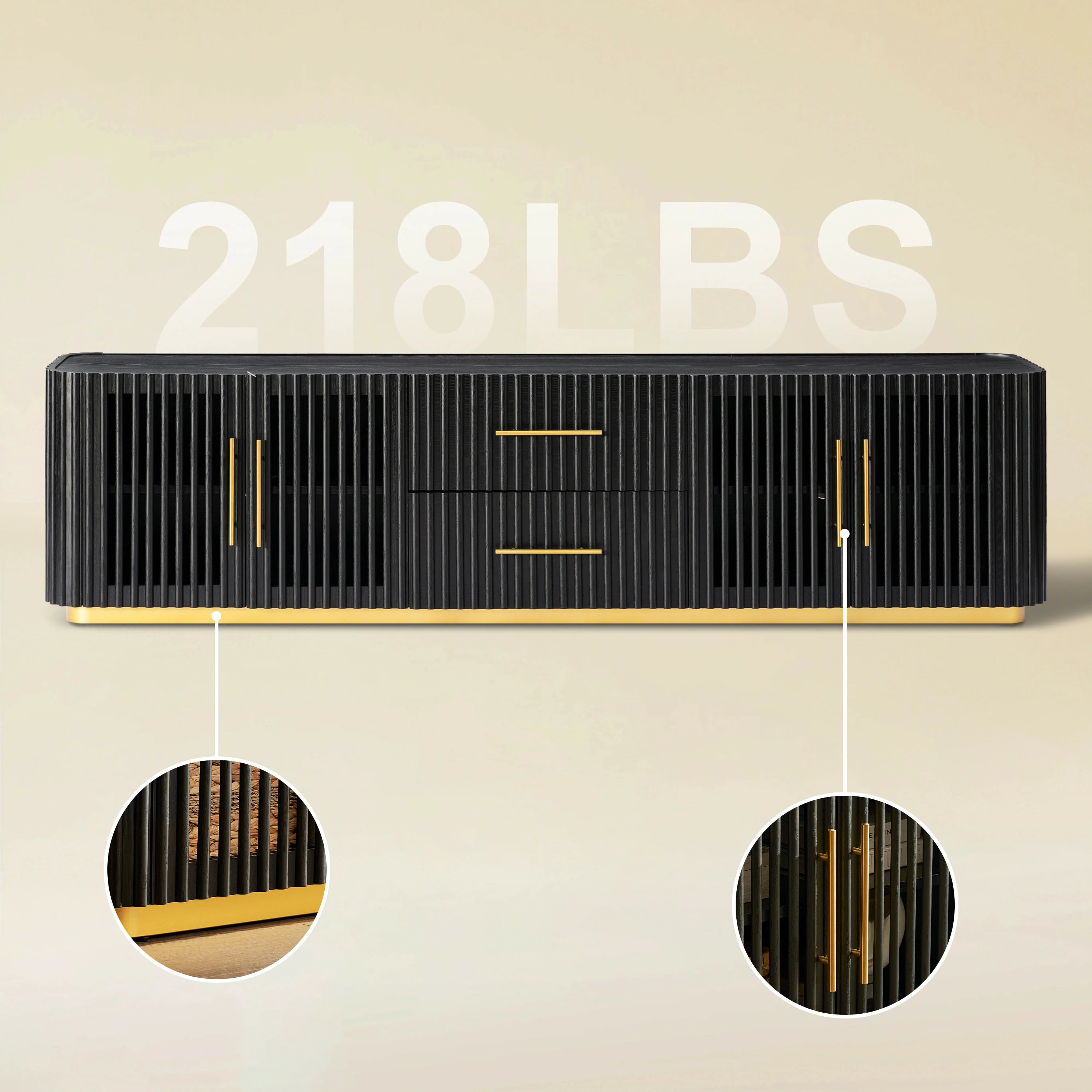 Holton Oak Media Console 240cm W