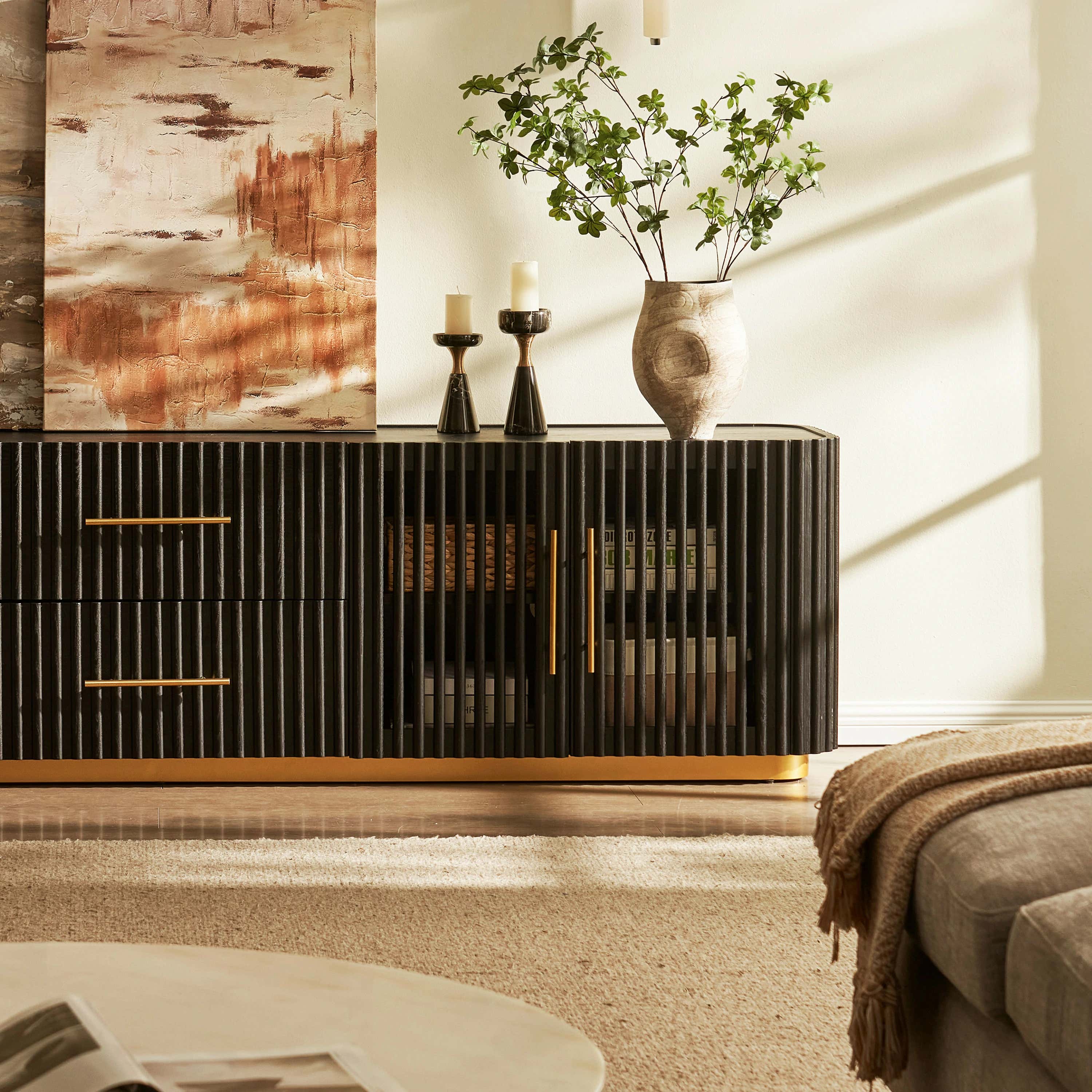 Holton Oak Media Console 240cm W