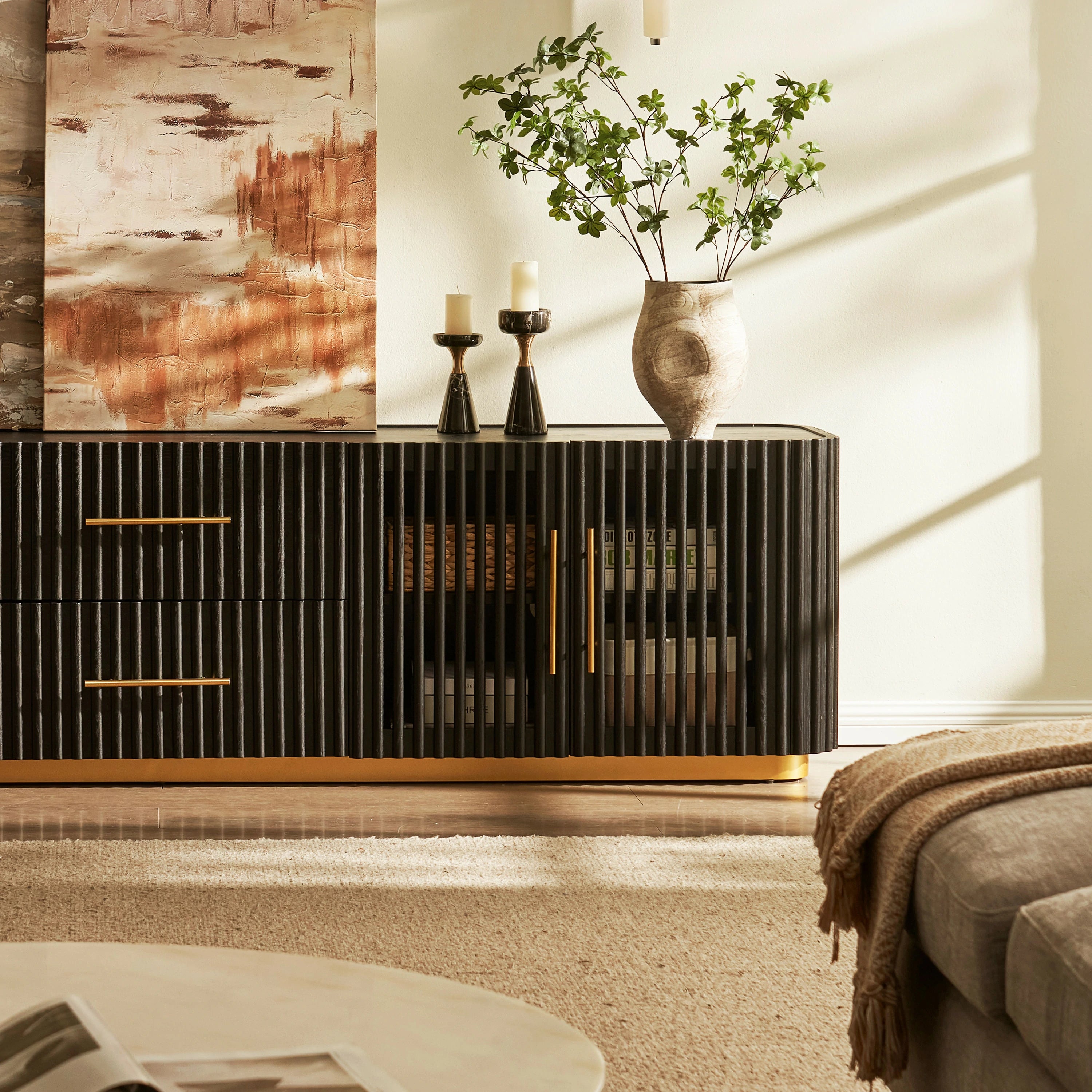 Holton Oak Media Console 240cm W