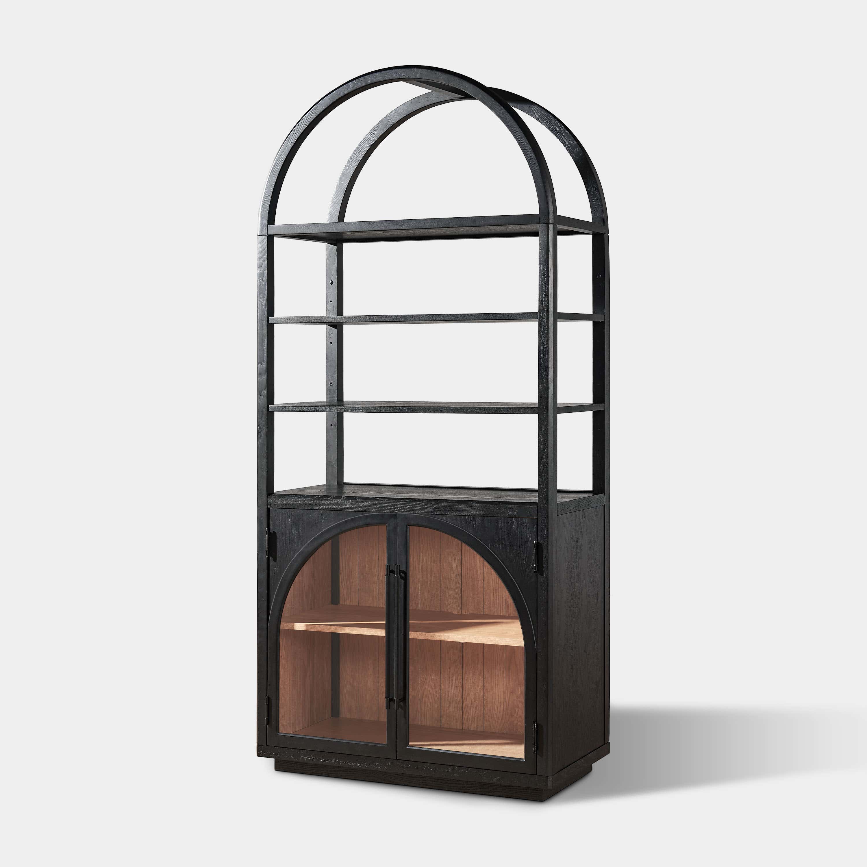 Alvar Arched Bookcase with Cabinet 79"H