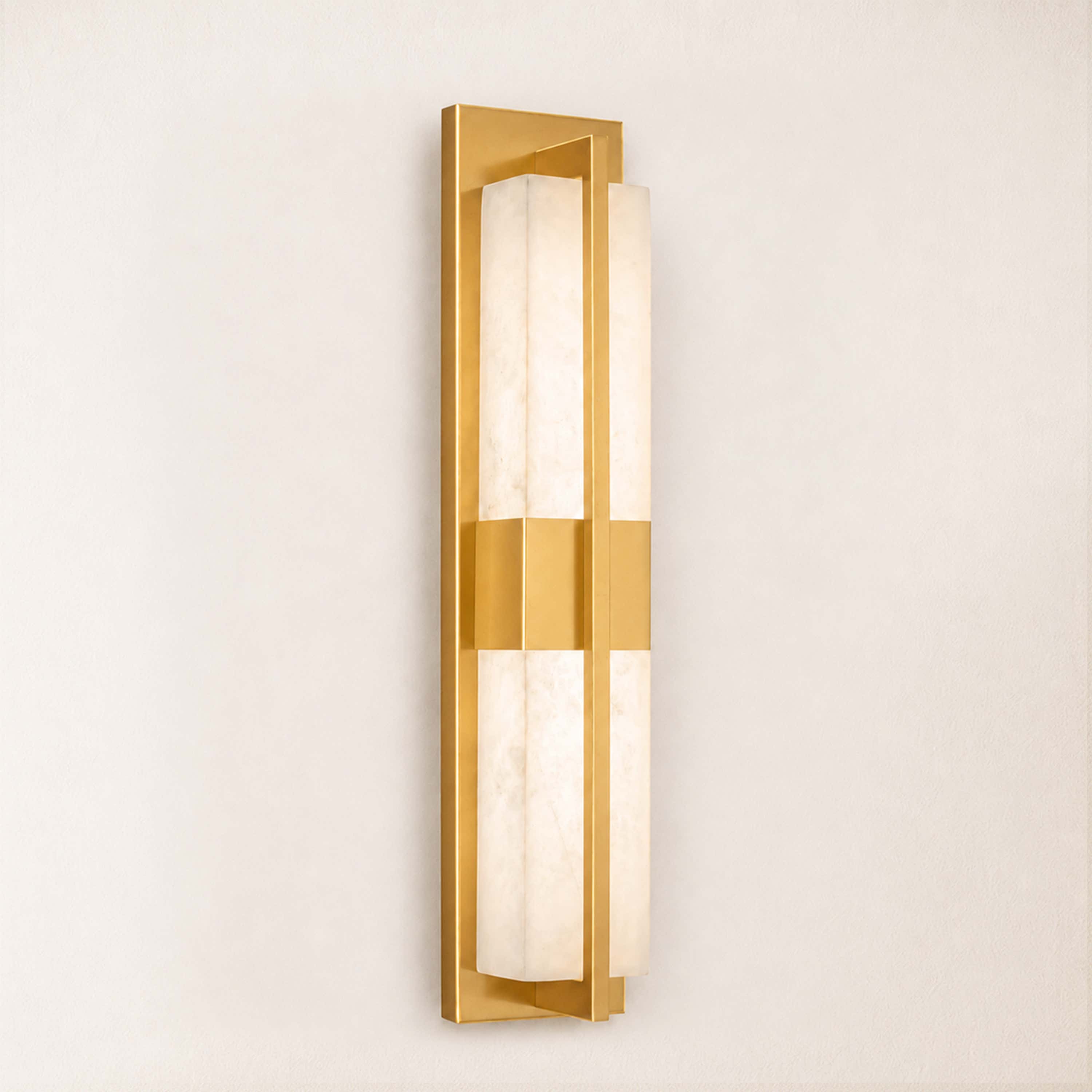 Caelum Alabaster Cuboid Wall Sconce
