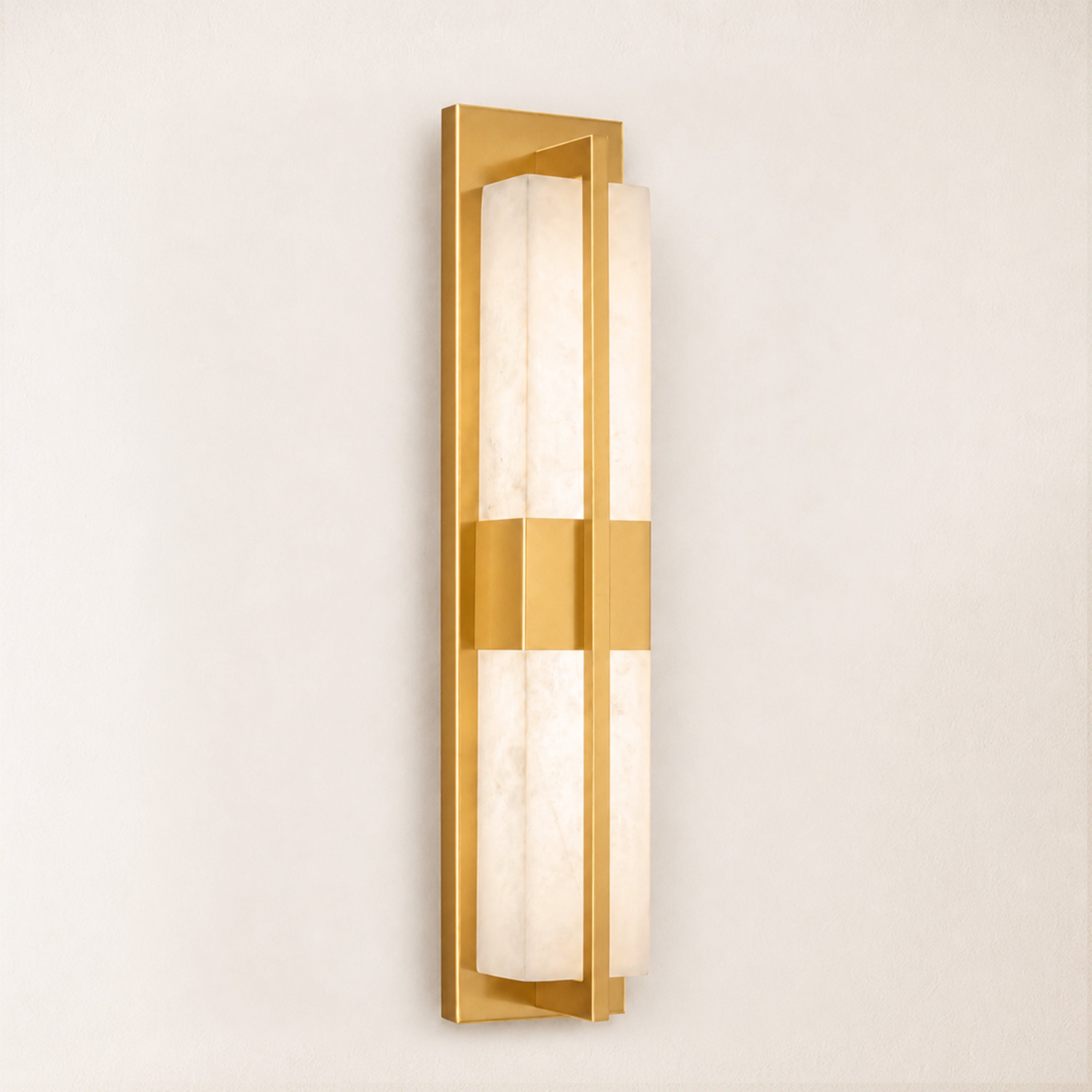 Caelum Alabaster Cuboid Wall Sconce