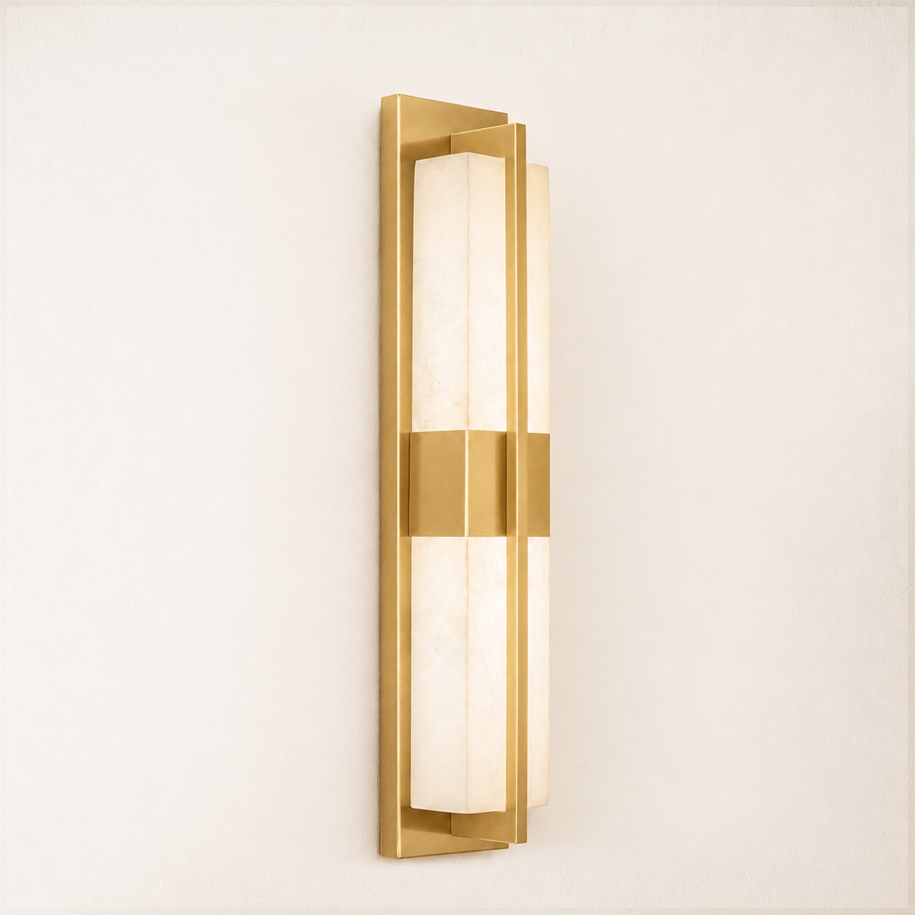 Caelum Alabaster Cuboid Wall Sconce