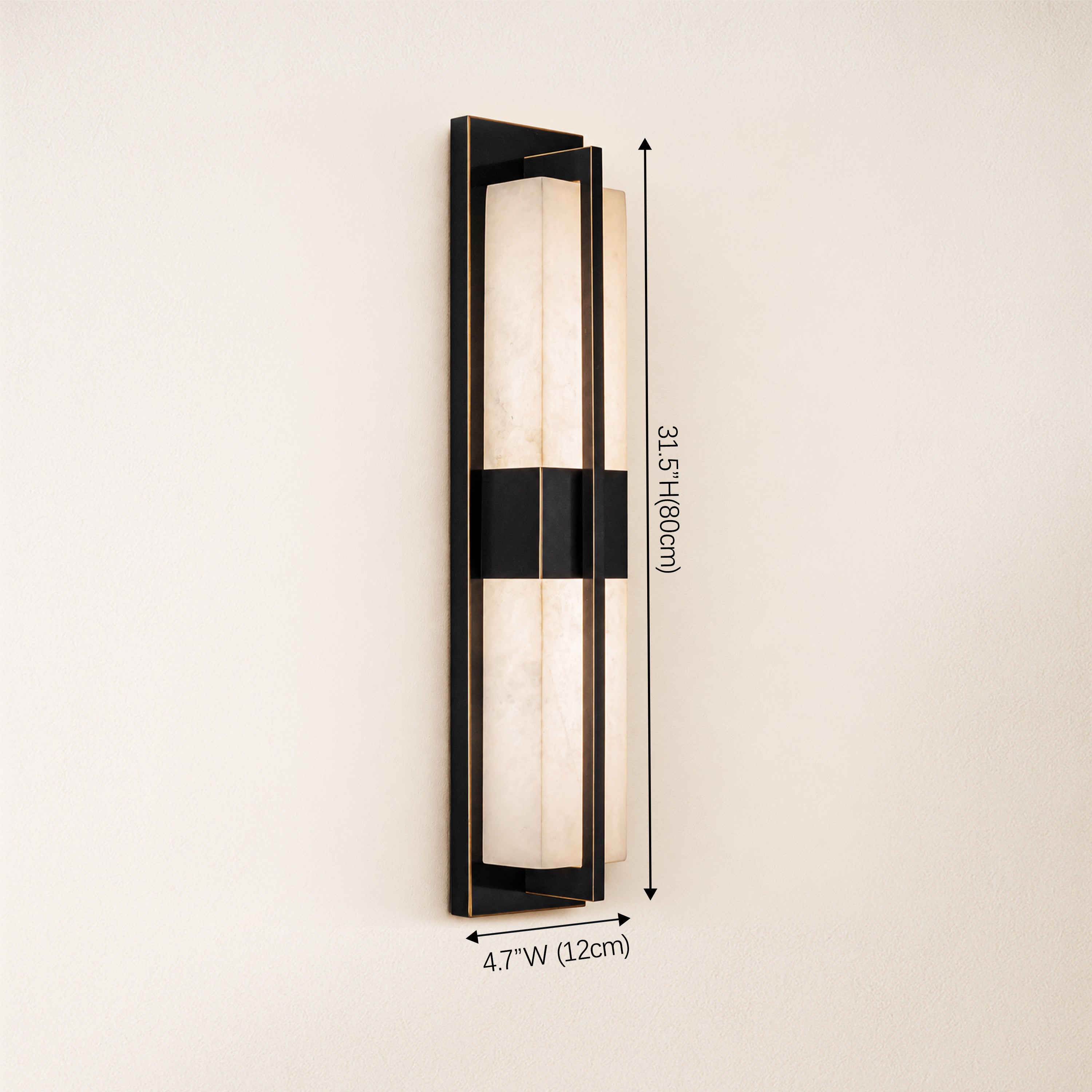 Caelum Alabaster Cuboid Wall Sconce