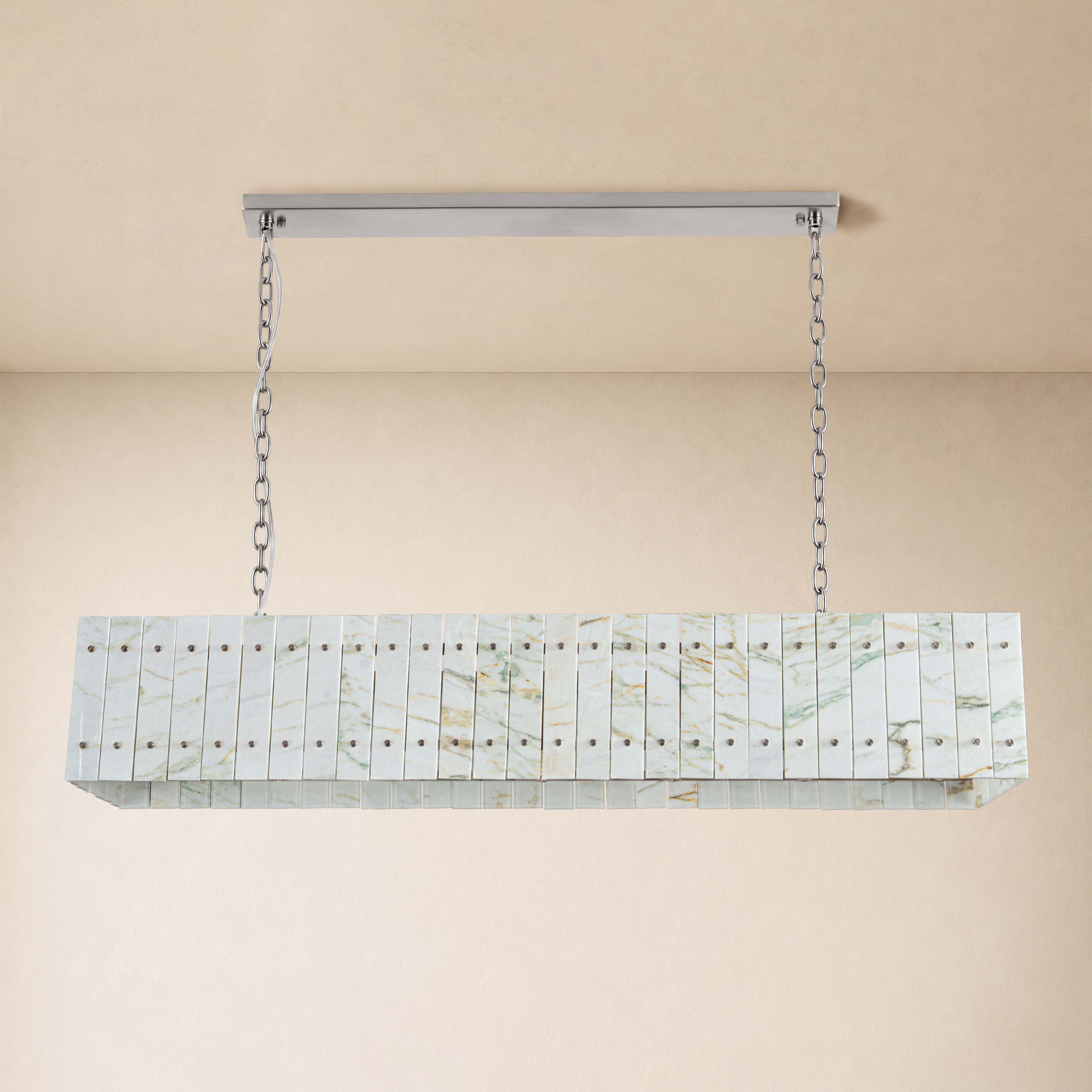 Pietra Quartzite Rectangular Chandelier 55.1"W