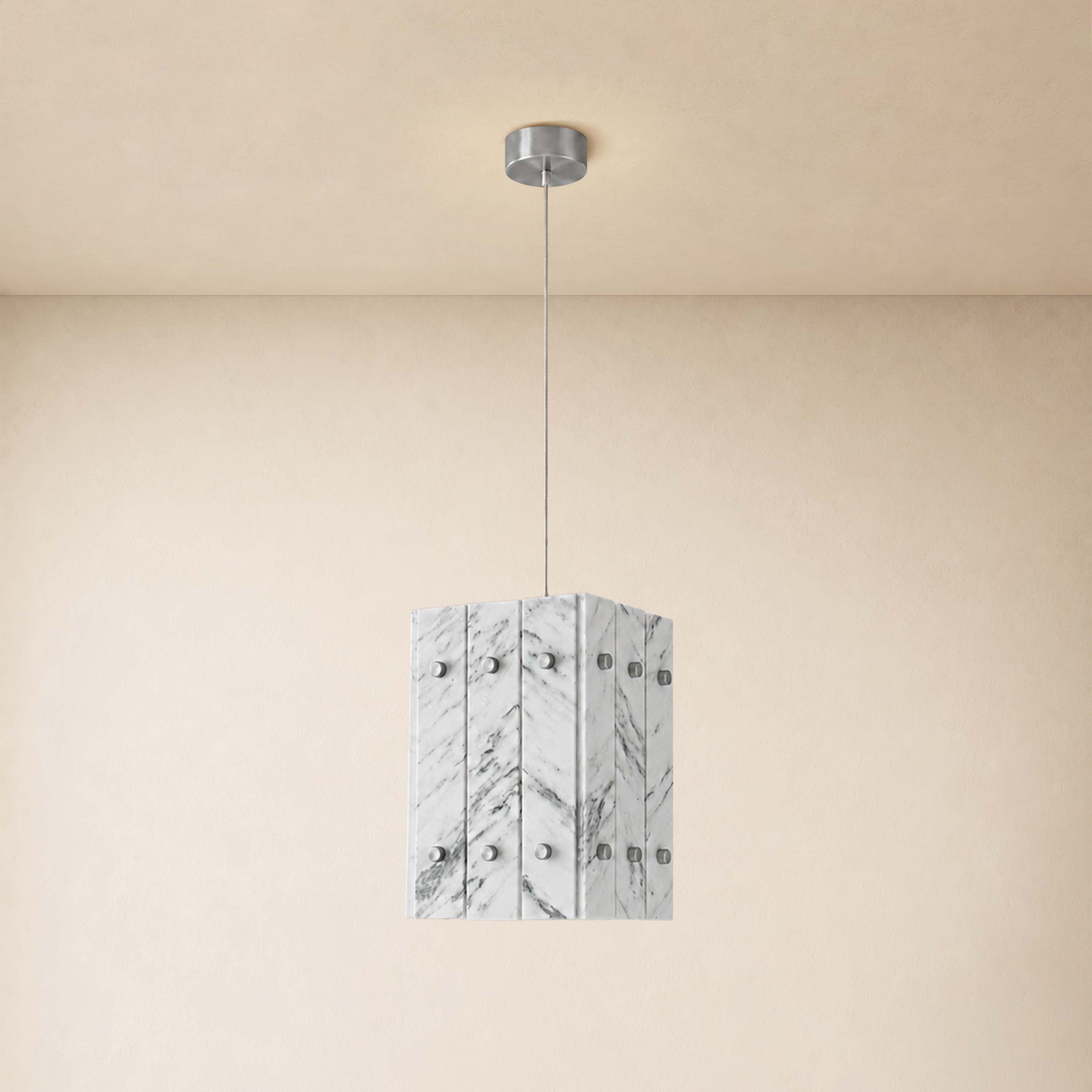 Pietra Quartz Box Pendant 6.6"W