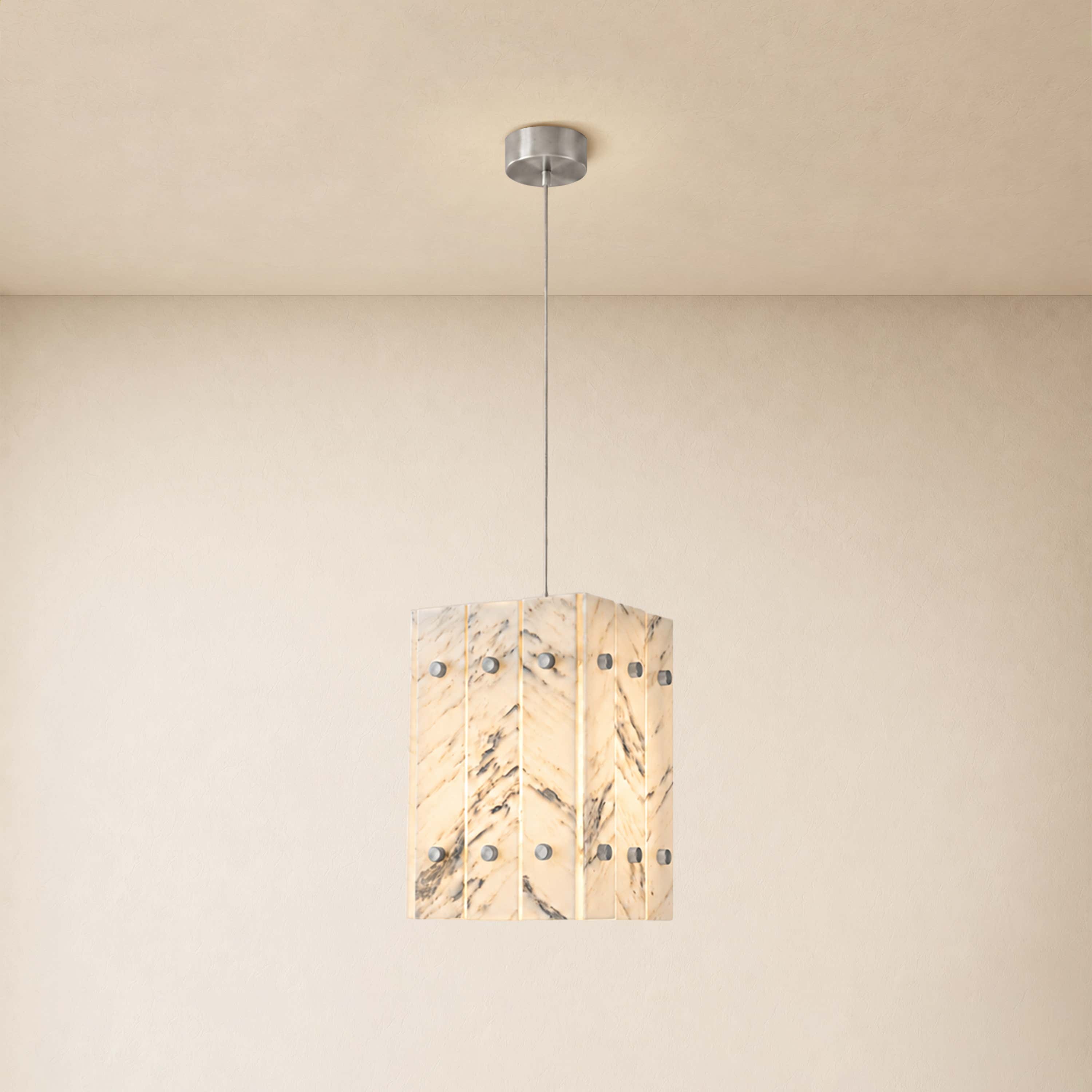 Pietra Quartz Box Pendant 6.6"W