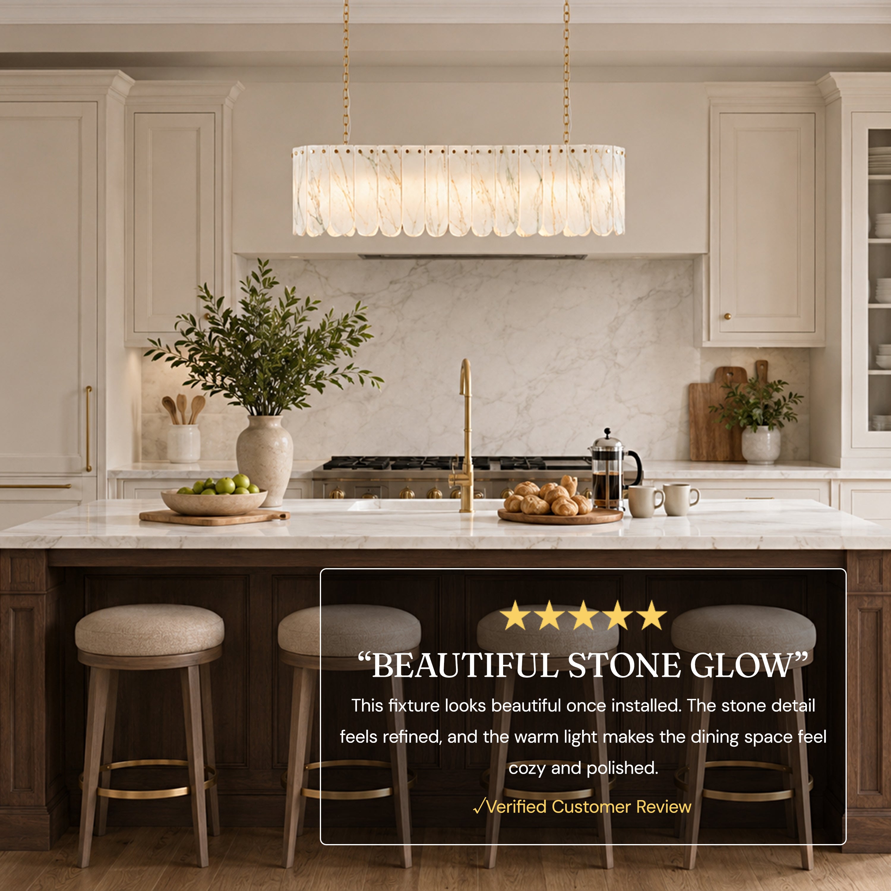 Pietra Quartzite Linear Chandelier 35.4"W