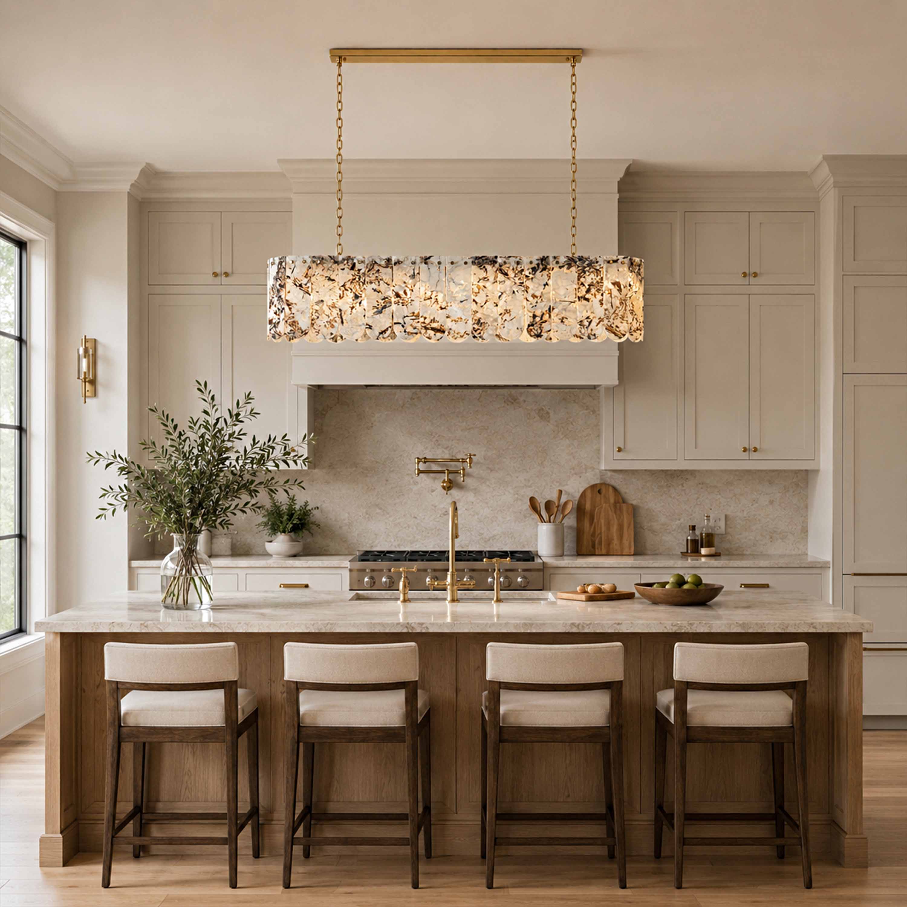 Pietra Quartzite Linear Panel Chandelier 35.4"W