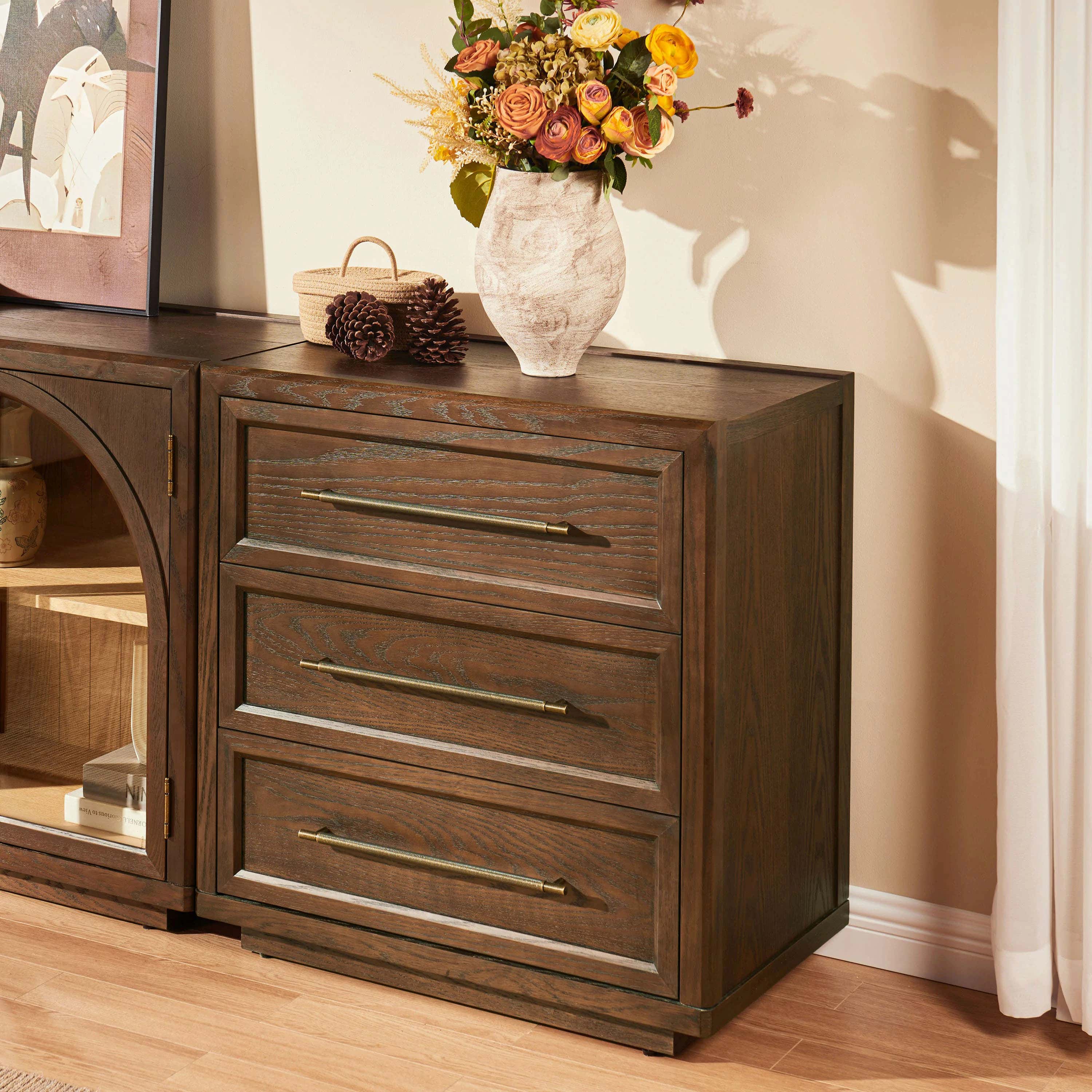 Alvar Arched 121″ Oak Modular Media Console(Set of 4)