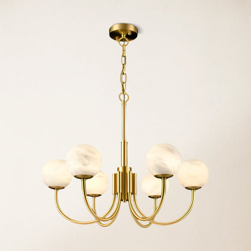 Modern Alabaster Round Art Chandelier 65cm D