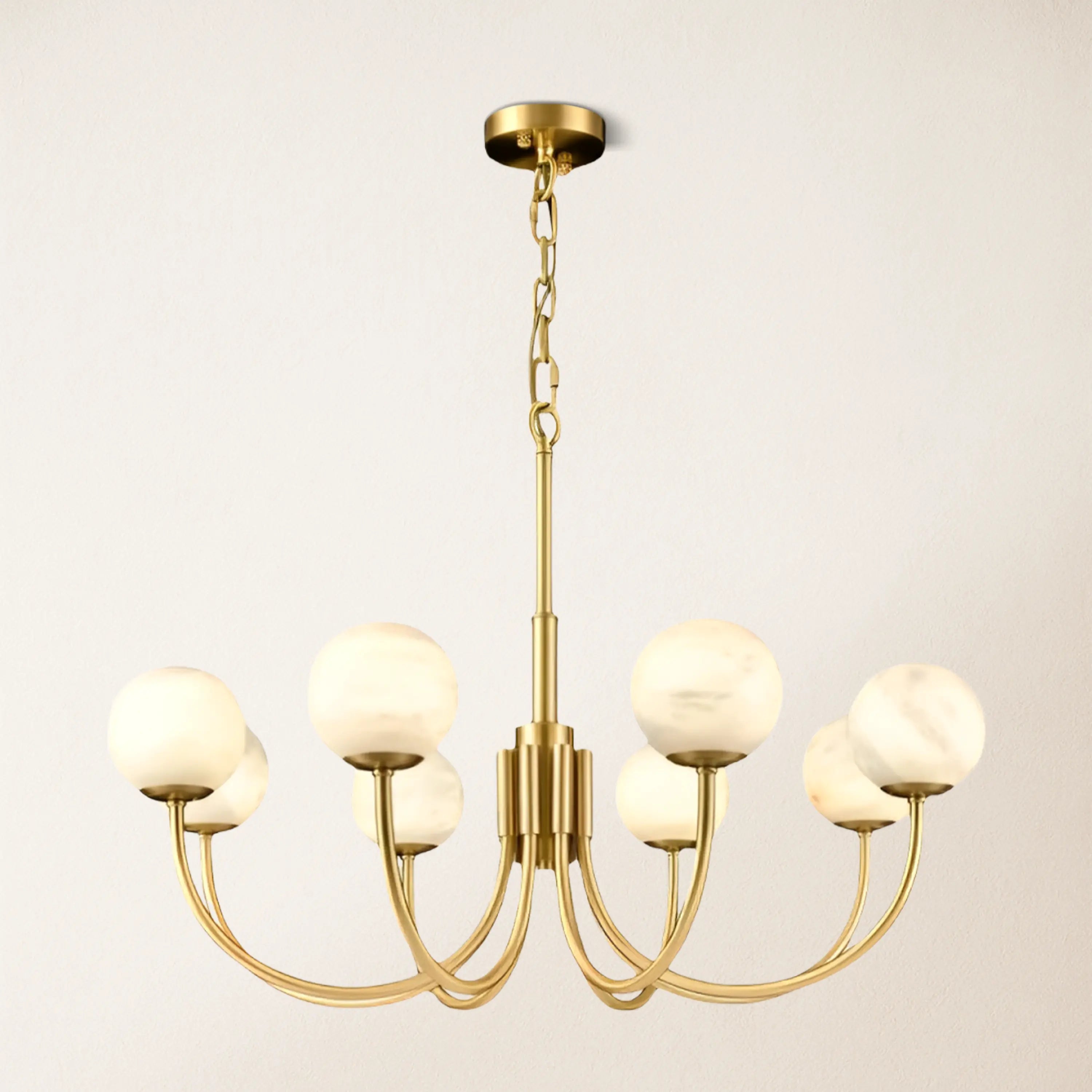 Modern Alabaster Round Art Chandelier 31.5"D#Finish_Gold