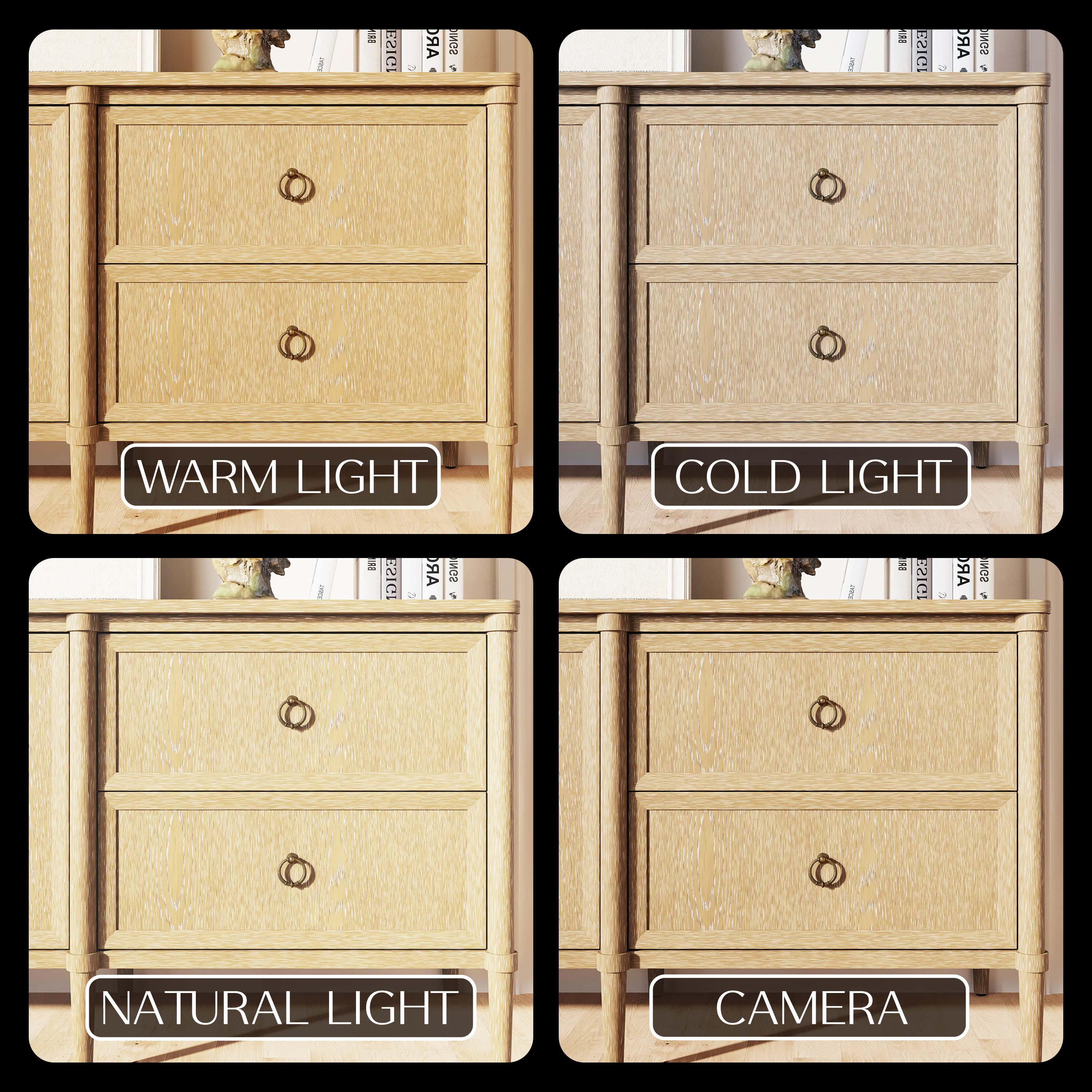 Maison Oak Media Console 84"