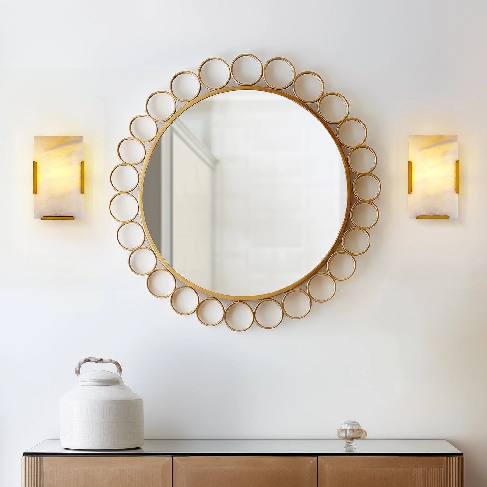 Maris Alabaster Wall Sconce 25cm H