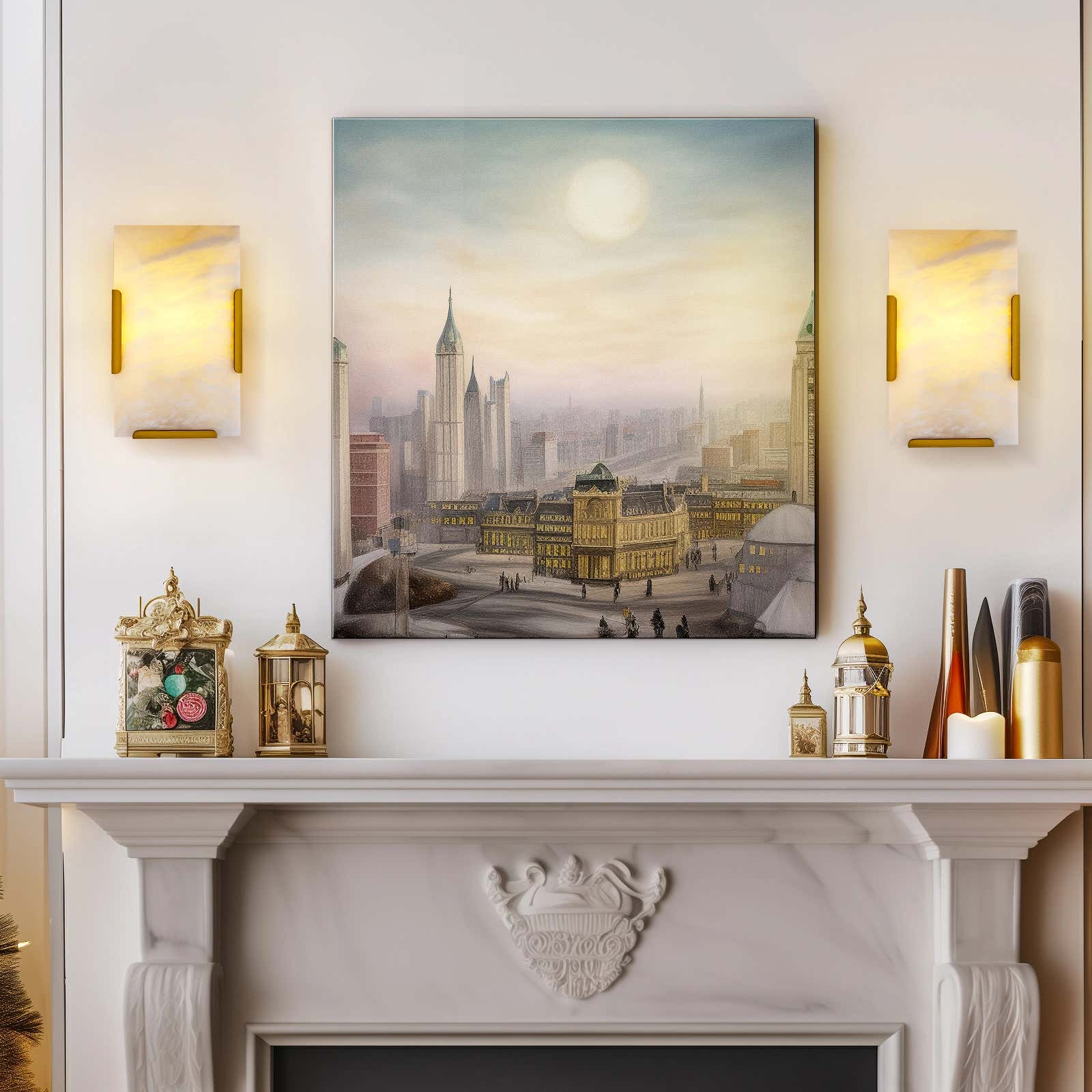 Maris Alabaster Wall Sconce 10"H