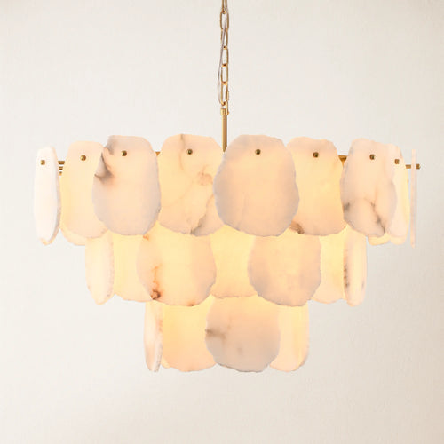 Moira Alabaster Multi-Tier Round Chandelier 81cm D