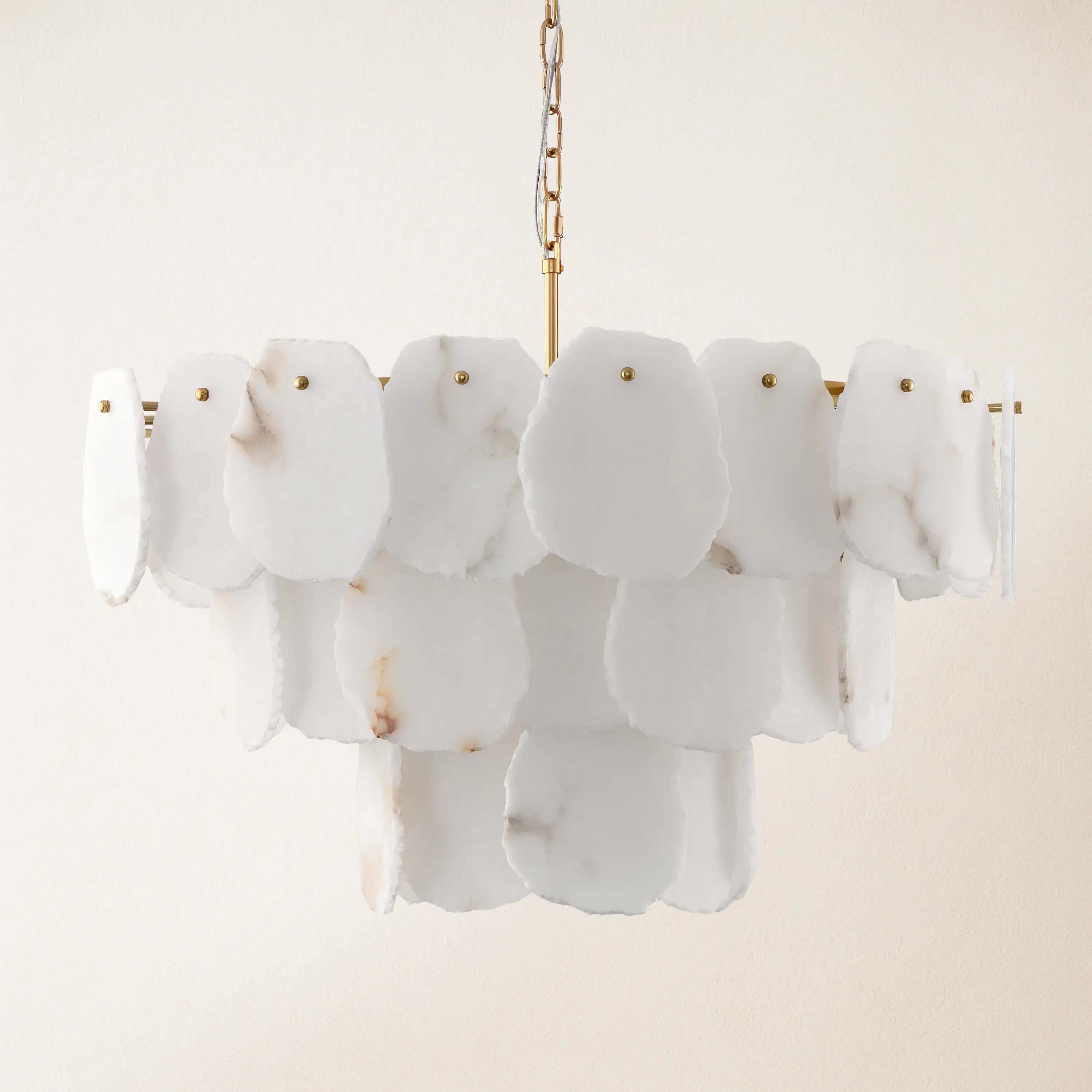 Moira Alabaster Multi-Tier Round Chandelier 32"D