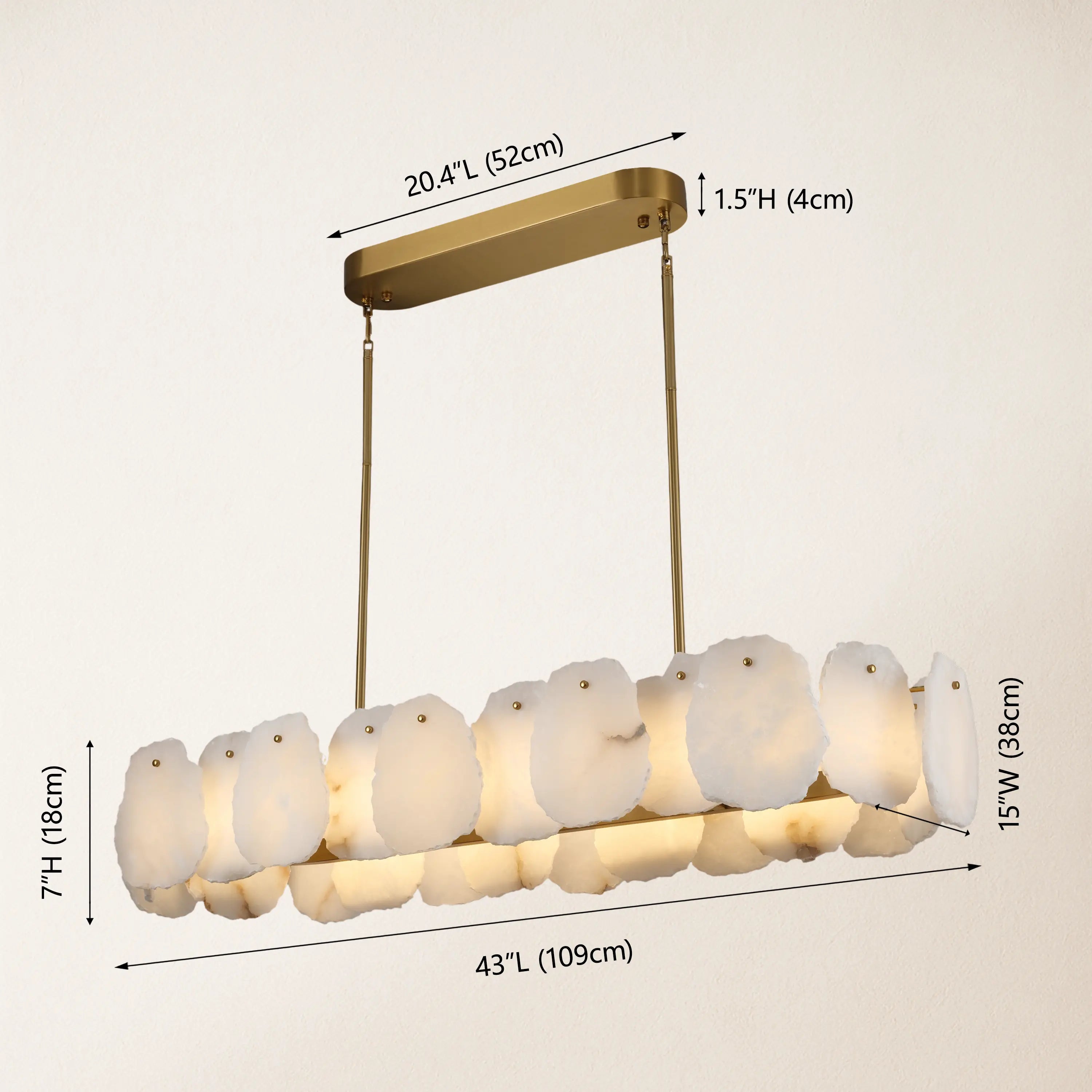 Moira Alabaster Oval Chandelier 43"W