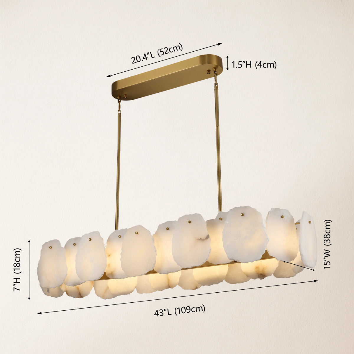 Moira Alabaster Oval Chandelier 43"W