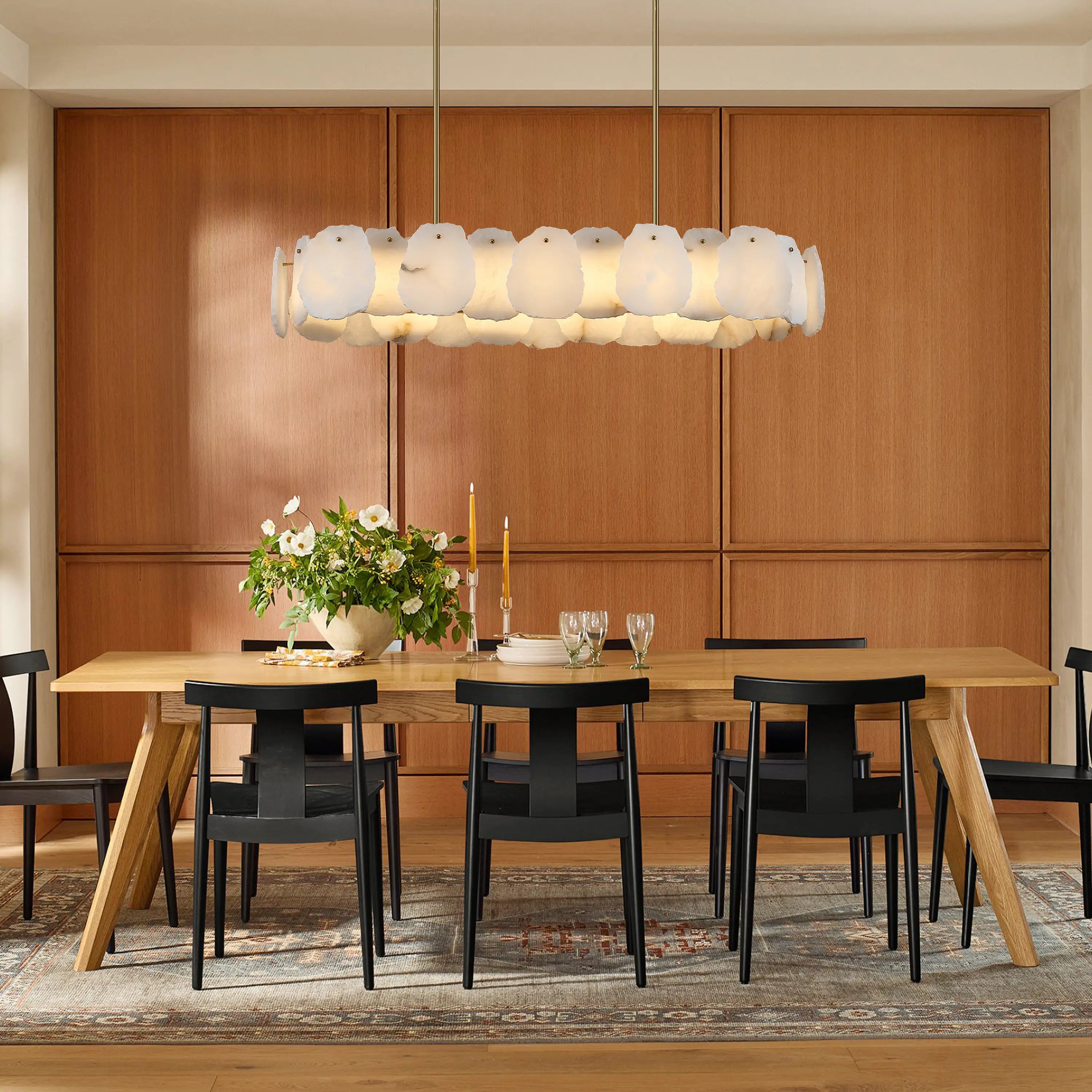 Moira Alabaster Oval Chandelier 109cm W