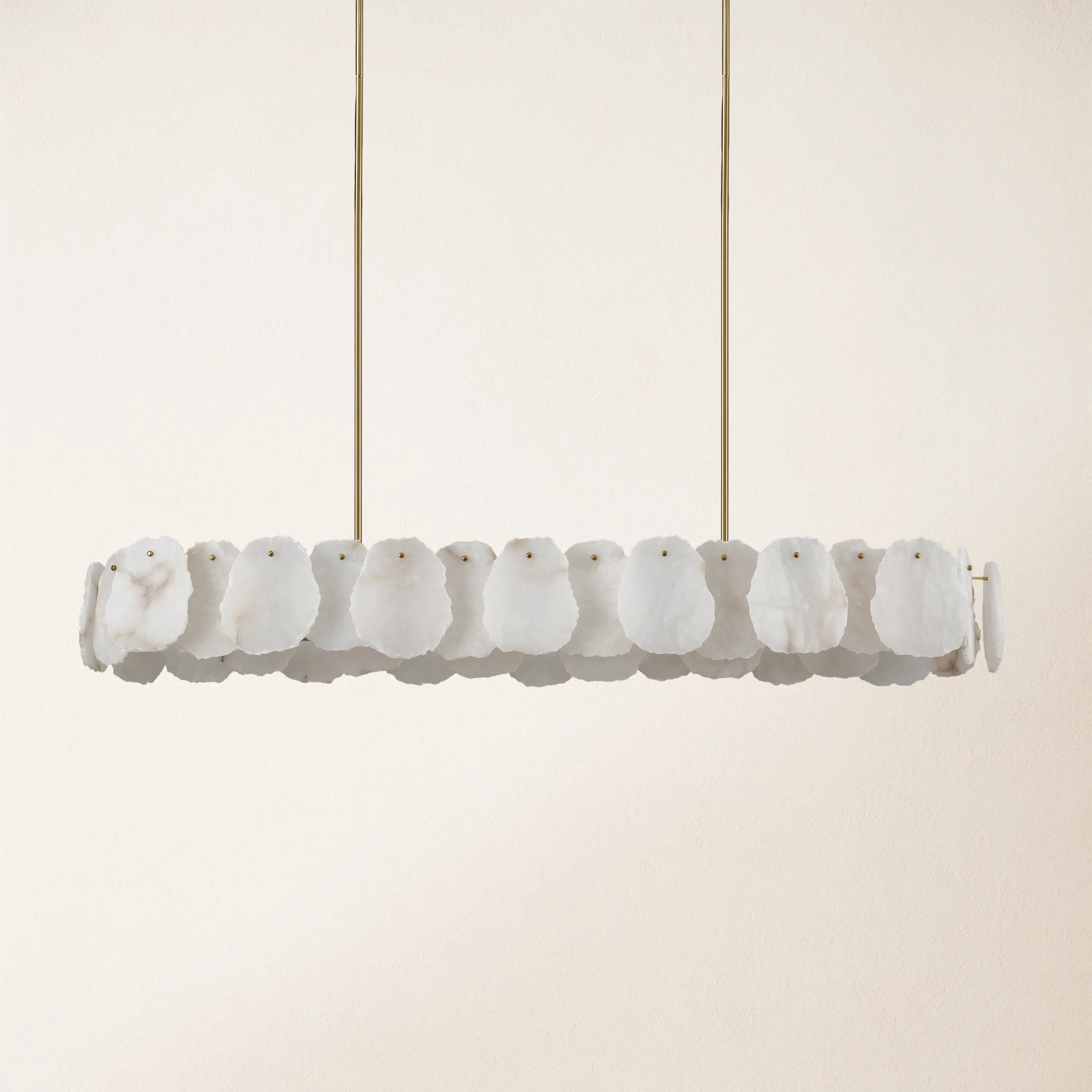 Moira Alabaster Oval Chandelier 58"W#Finish_Gold