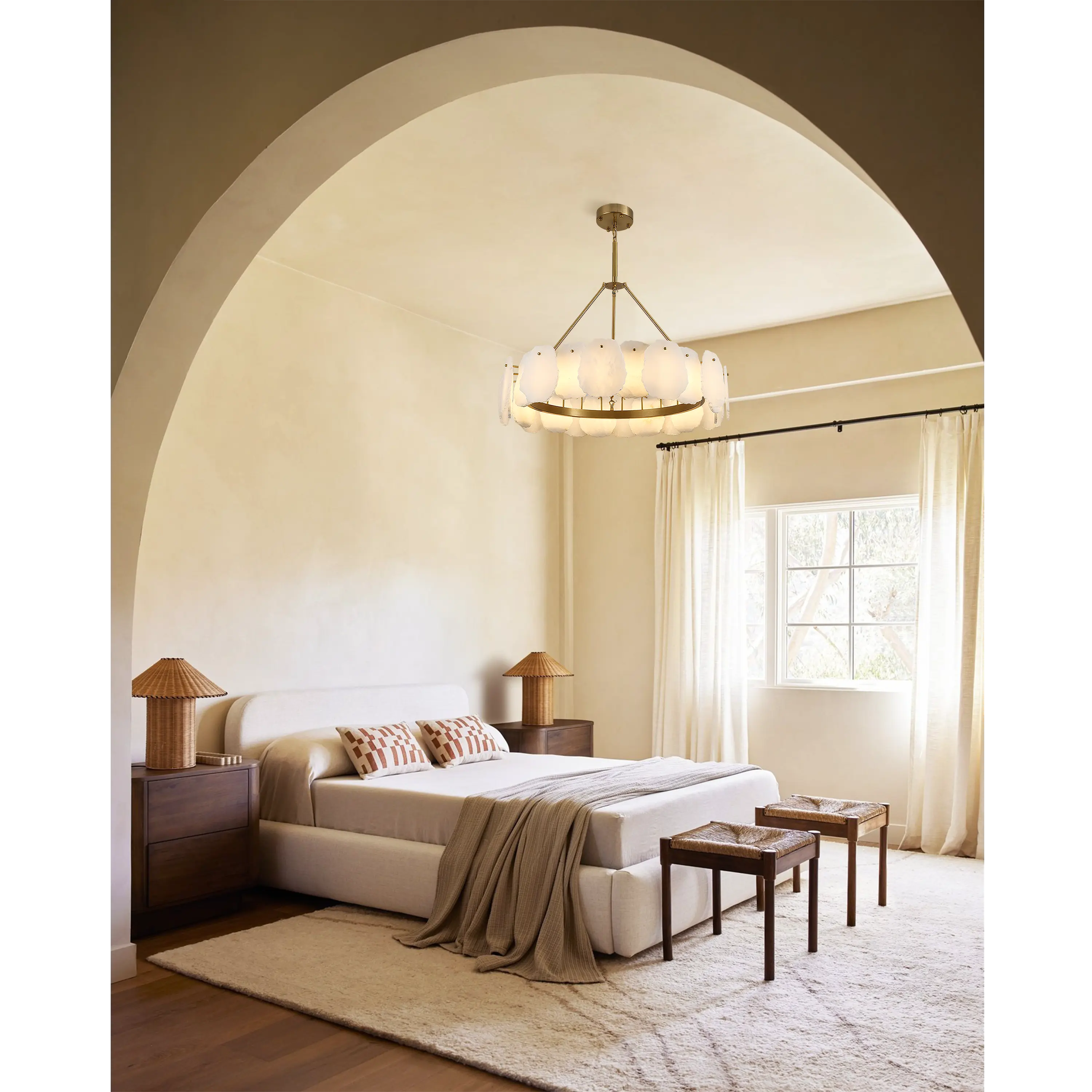 Moira Alabaster Round Chandelier 80cm D