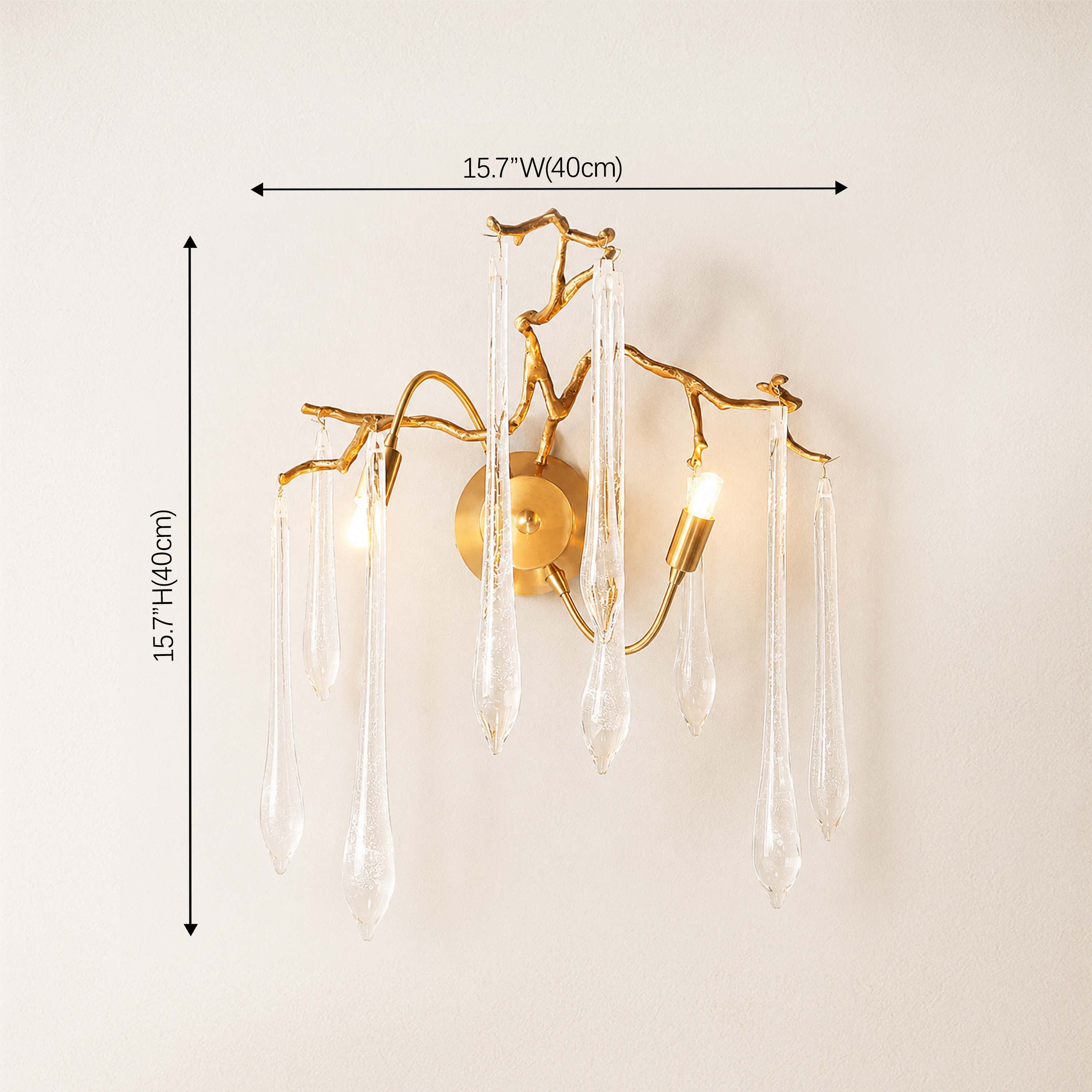 Nivalia Crystal Branch Wall Sconce