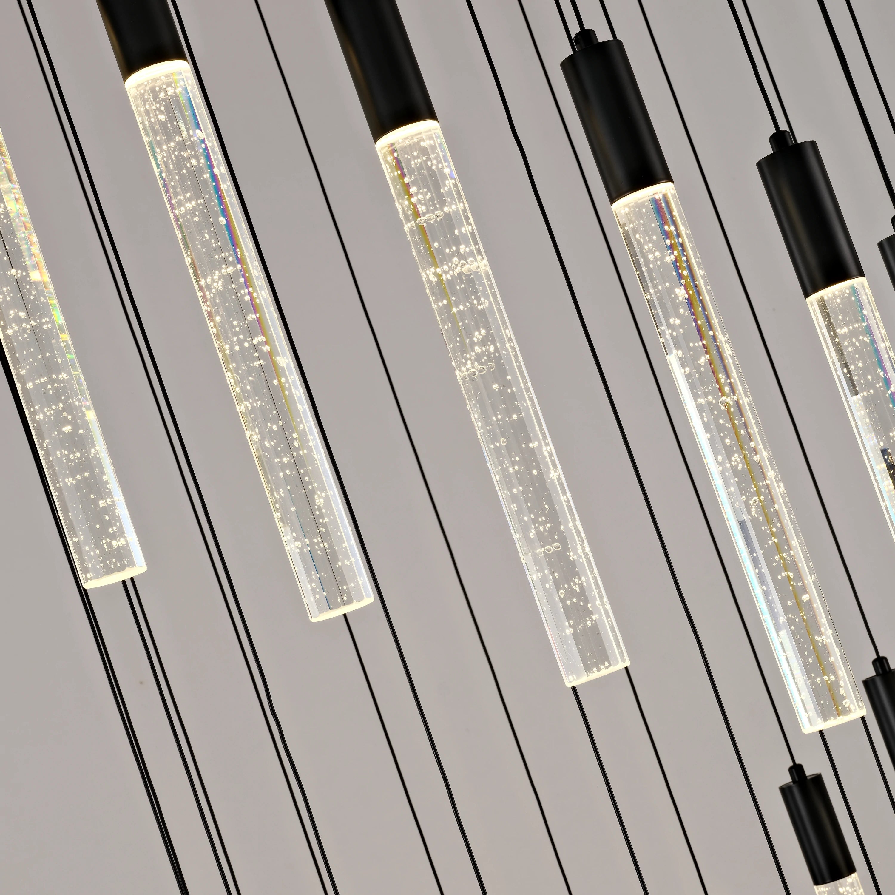 Nova Cascade Modern LED High Ceiling Chandelier 61cm D