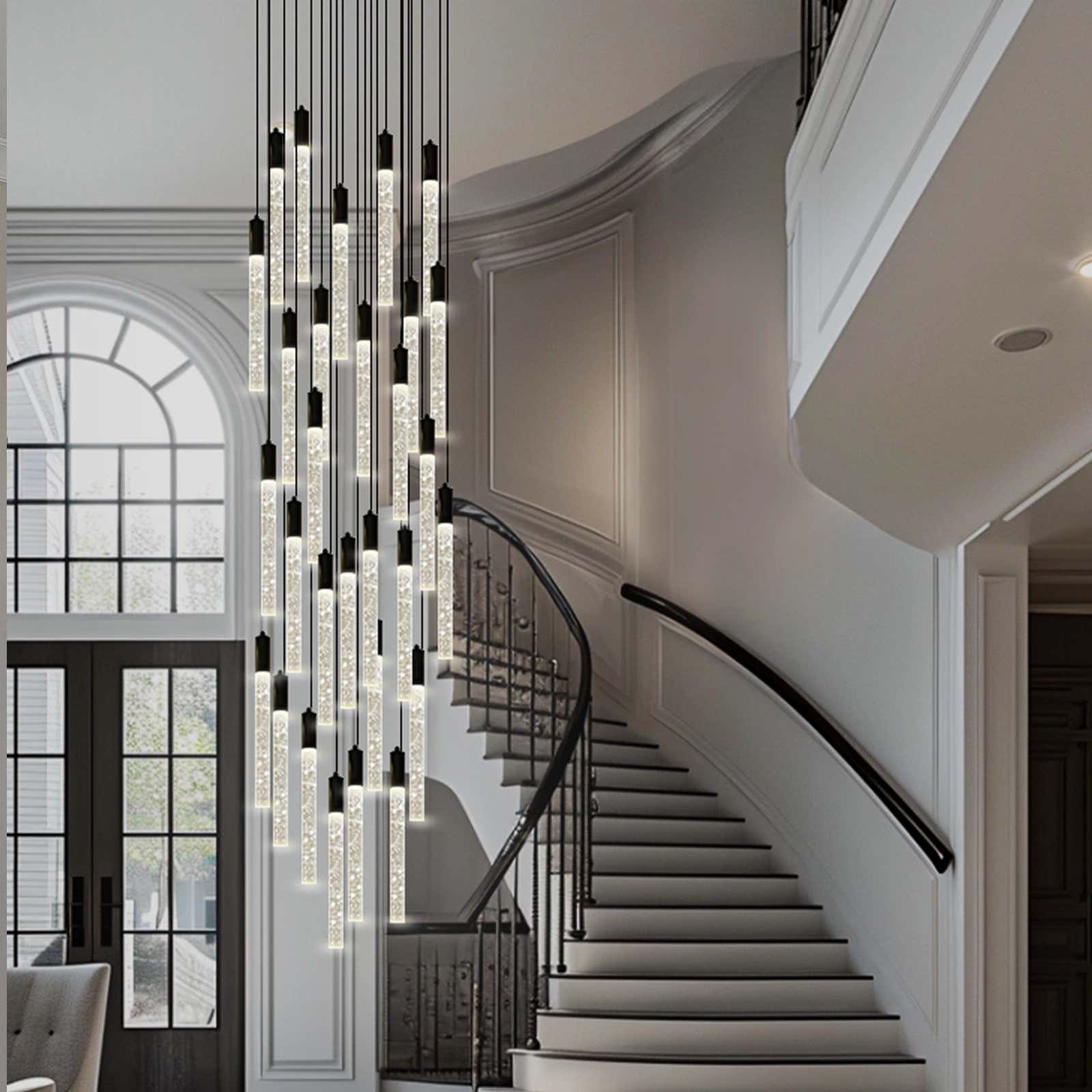 Nova Cascade Modern LED High Ceiling Chandelier 61cm D