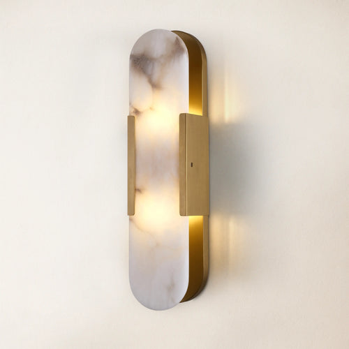 OpalEdge Alabaster Oval Wall Sconce 50cm H