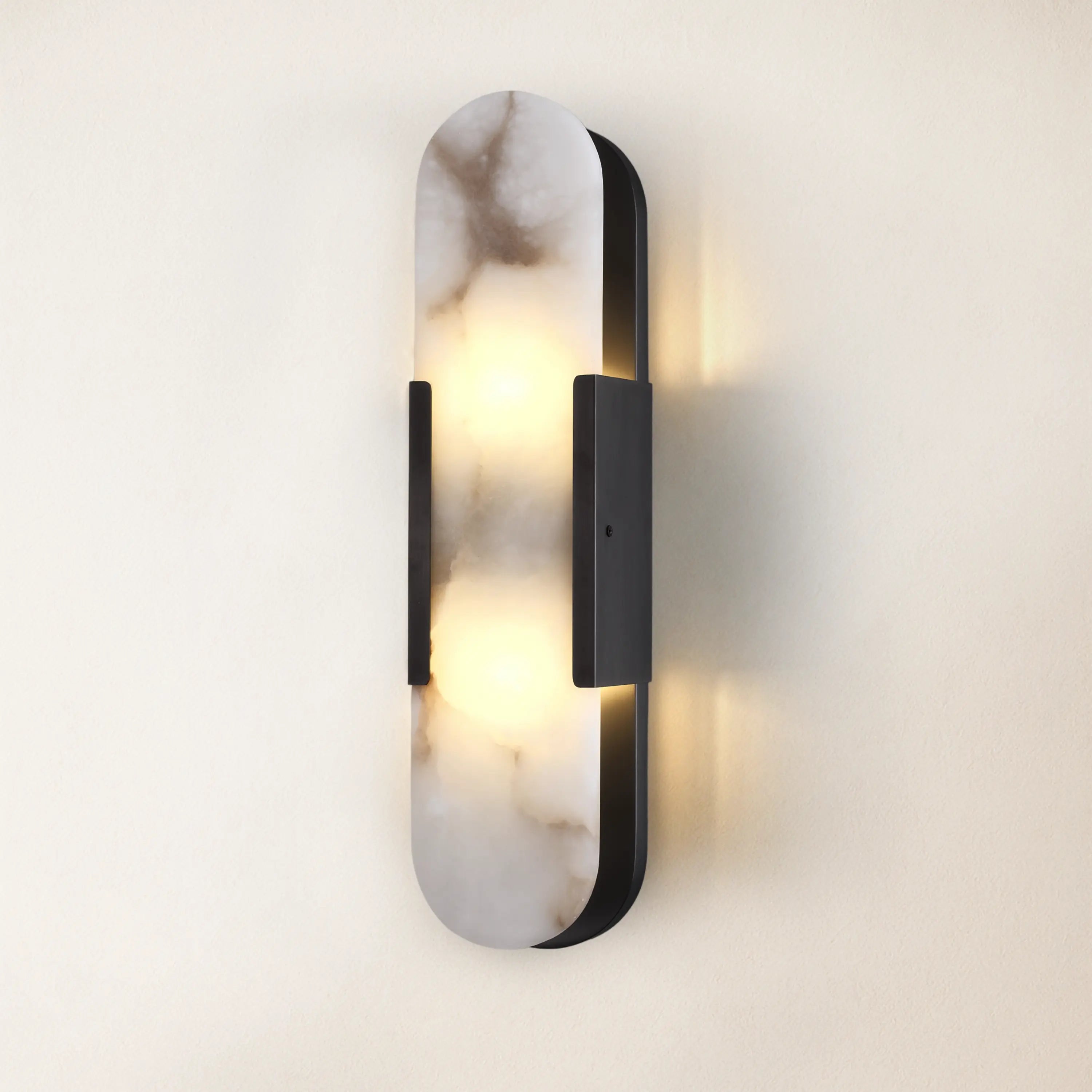 OpalEdge Alabaster Oval Wall Sconce 50cm H