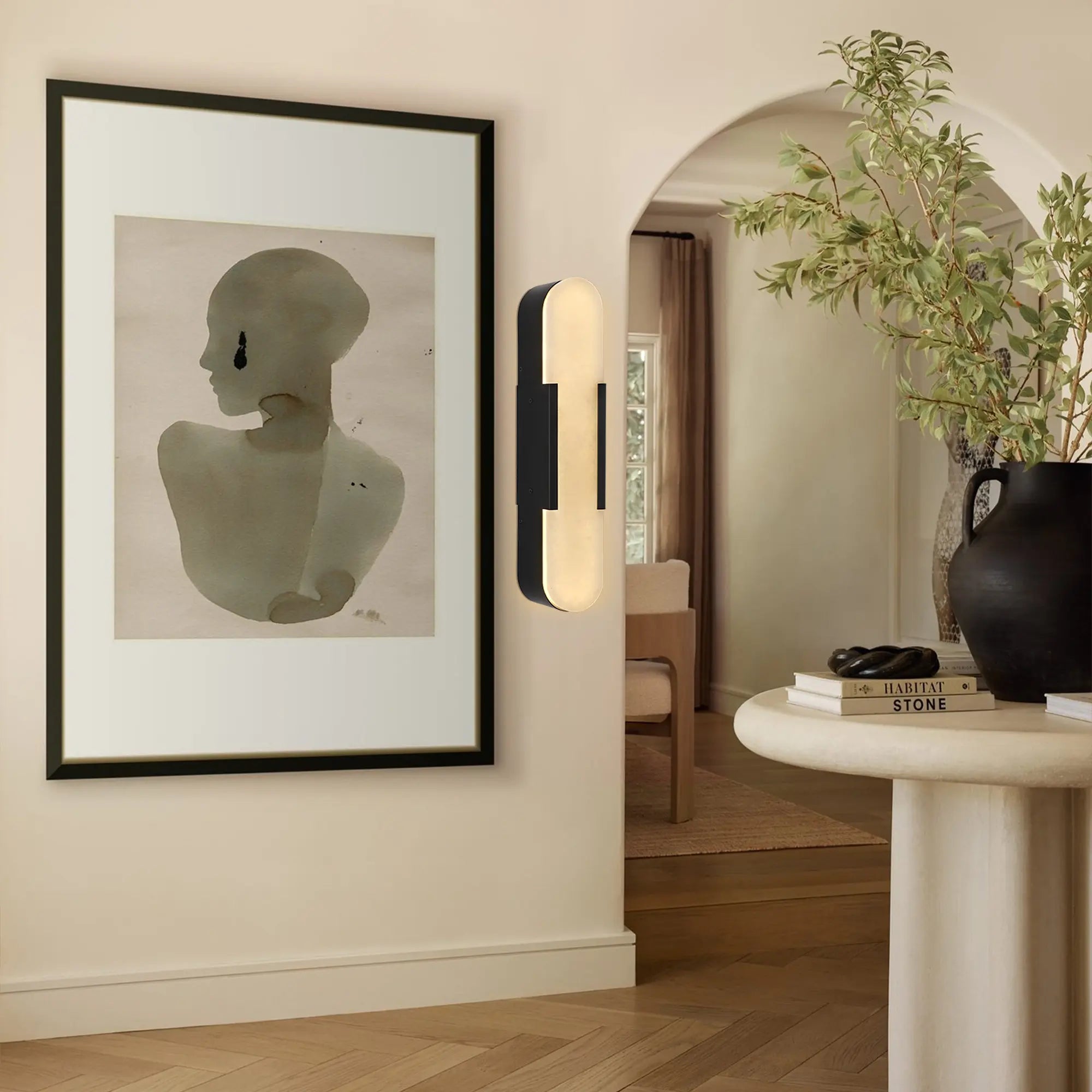 OpalEdge Alabaster Wall Sconce 51cm H
