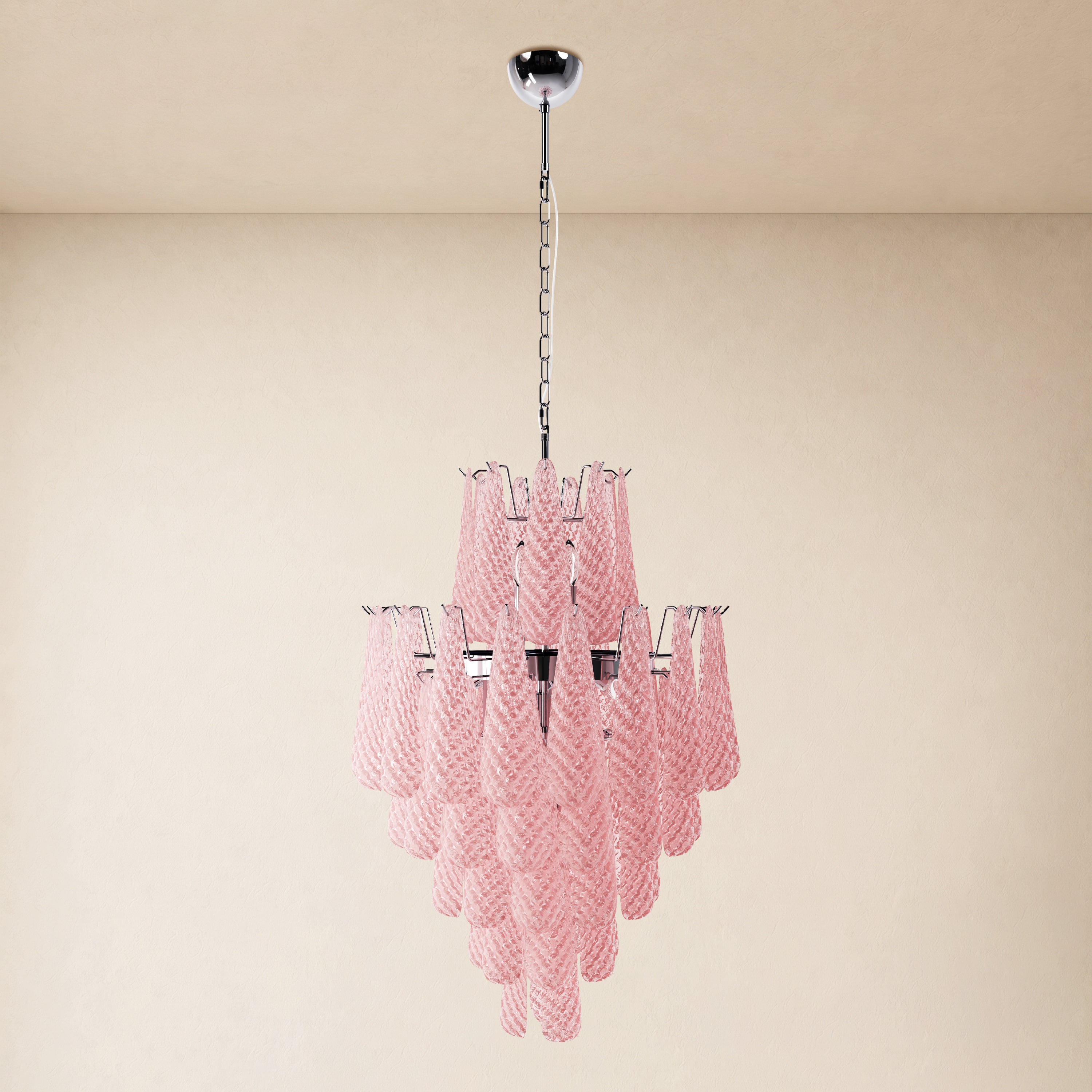 Veloria Murano Glass Leaf Tiered Chandelier 24"D