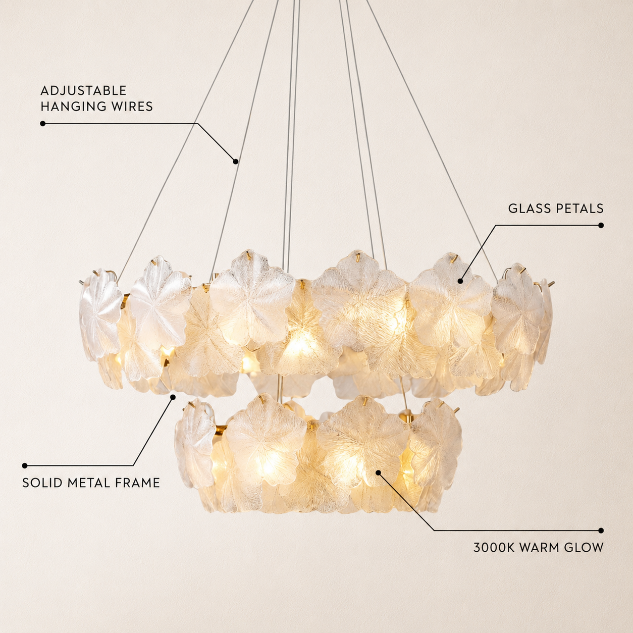 Petralis Glass Bloom Round Chandelier