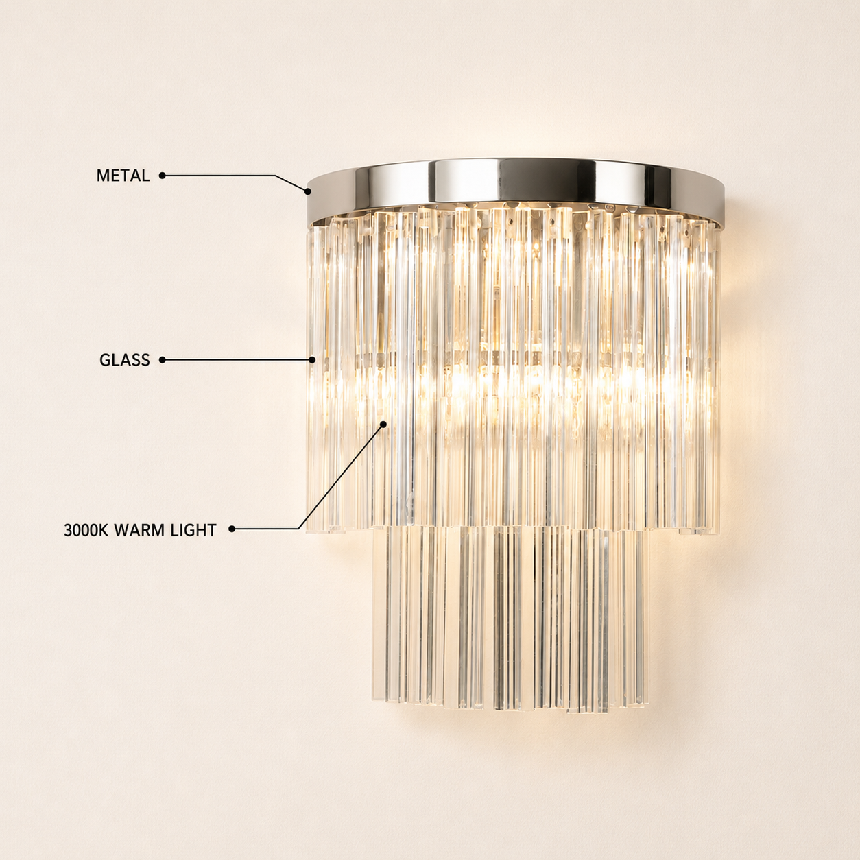 Prismari Tiered Glass Wall Sconce