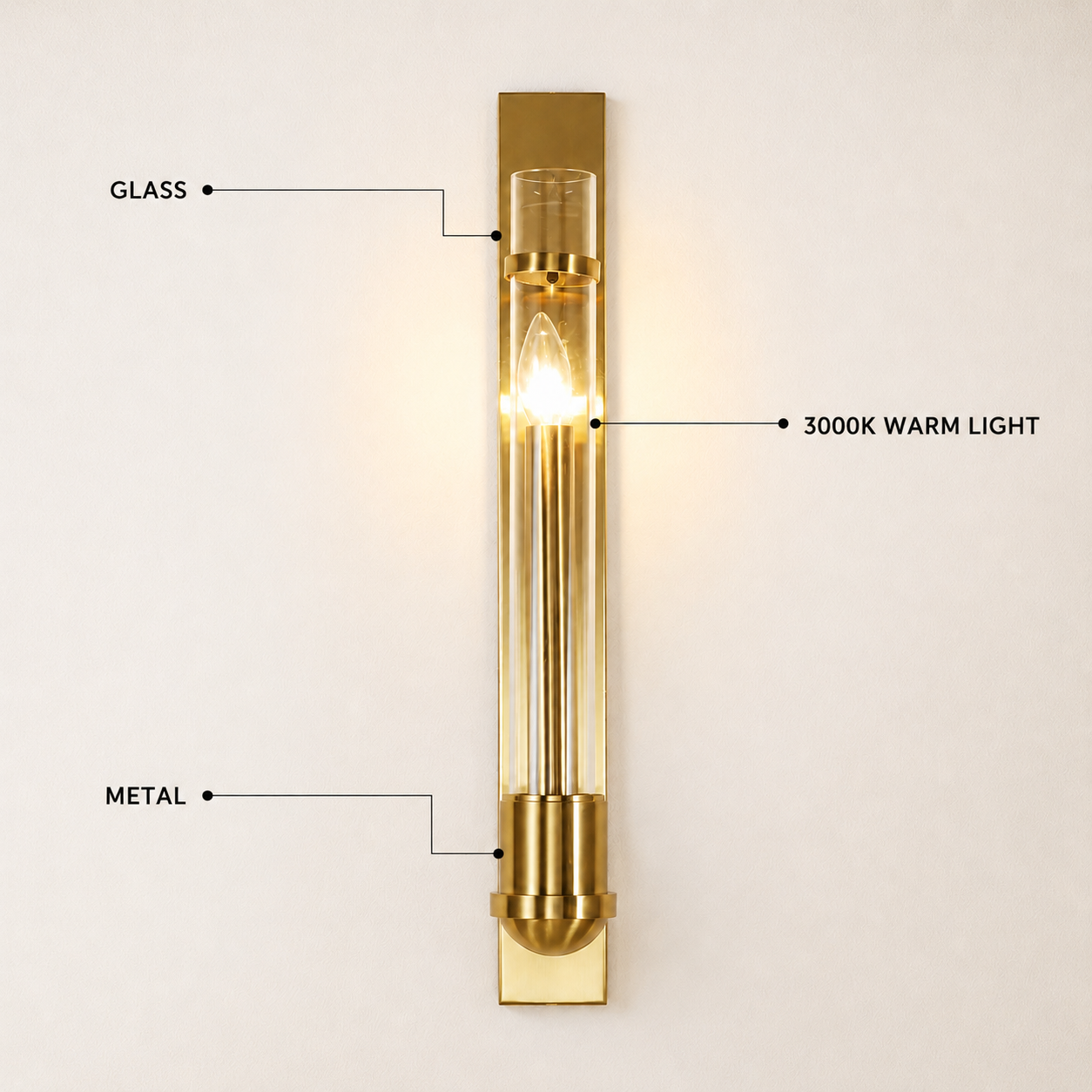 Vectra Glass Linear Wall Sconce