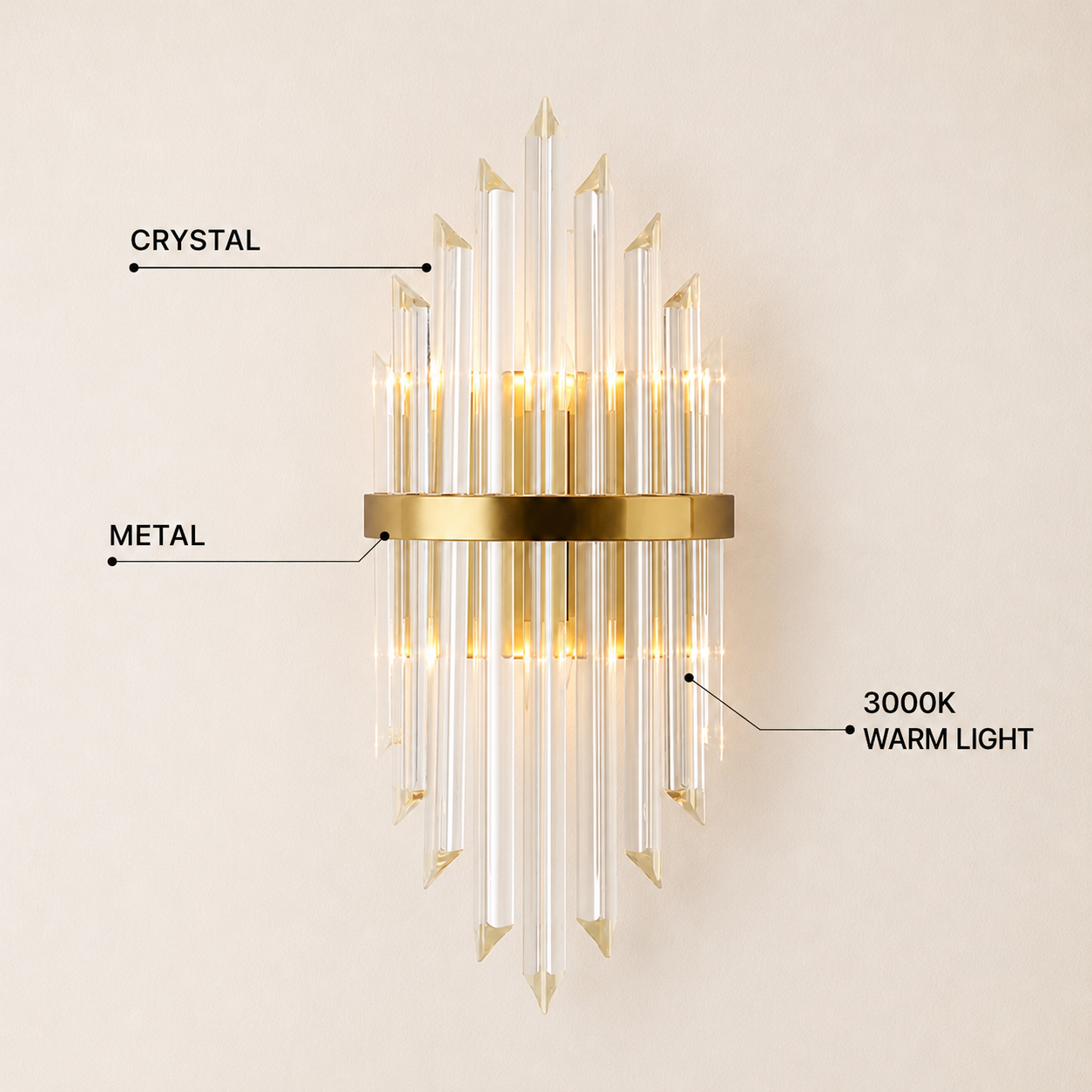Oryana Crystal Icicle Wall Sconce 8.7"