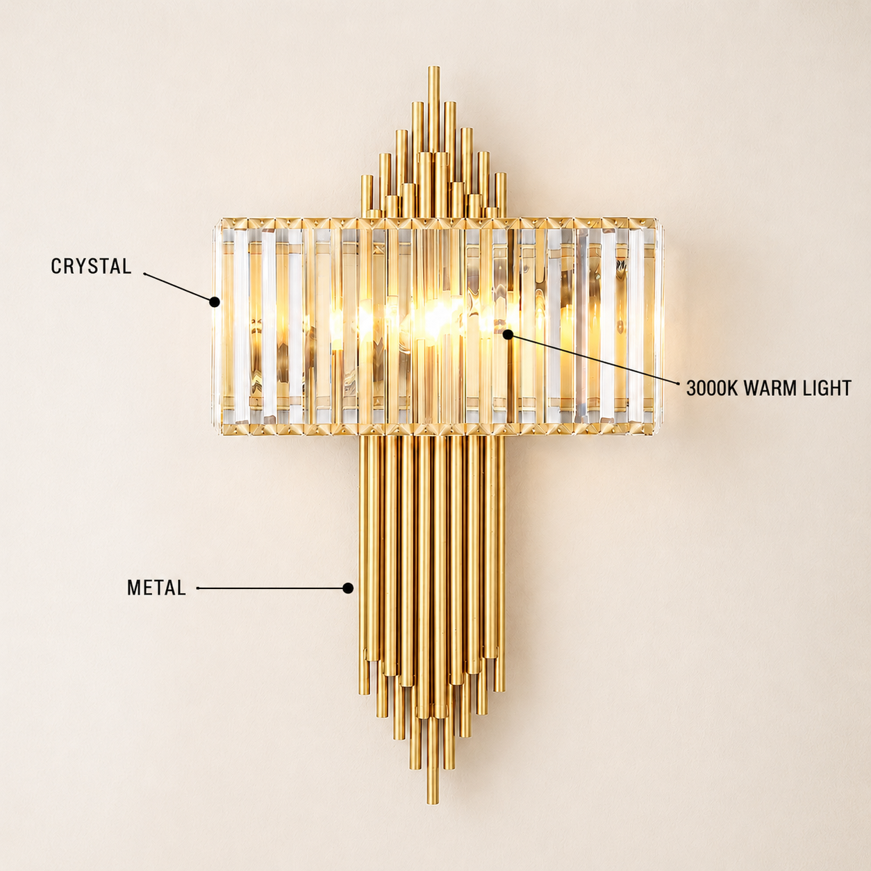 Oriana Crystal Wall Sconce 14.6"