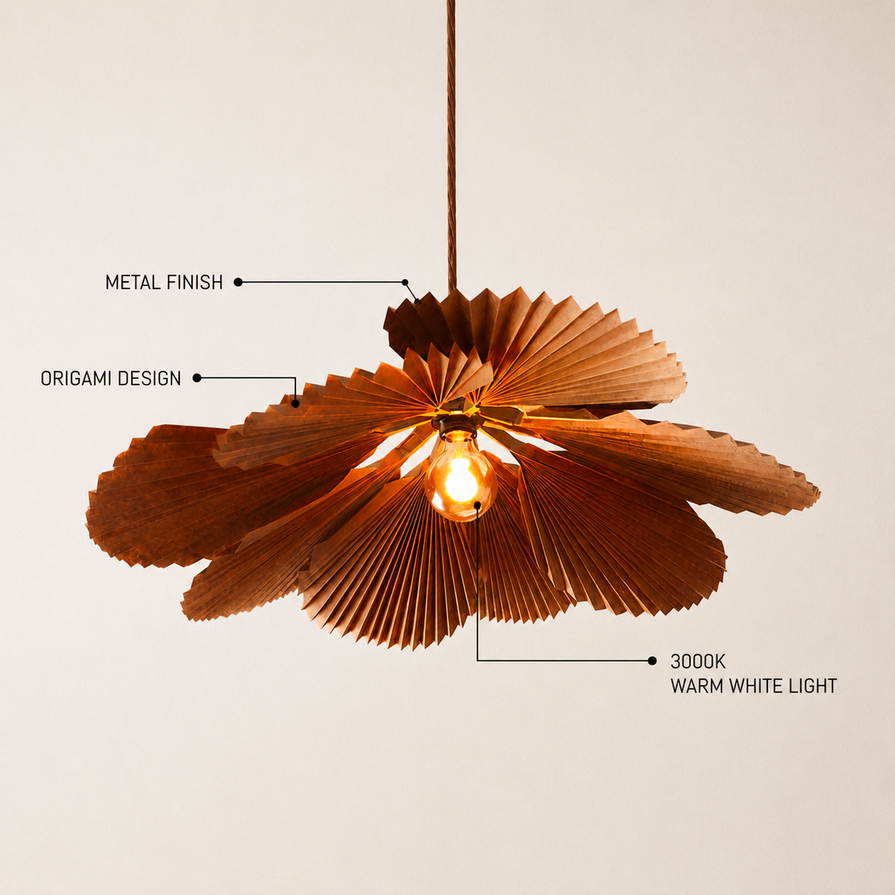 Calanthe Pleated Lotus Pendant Light