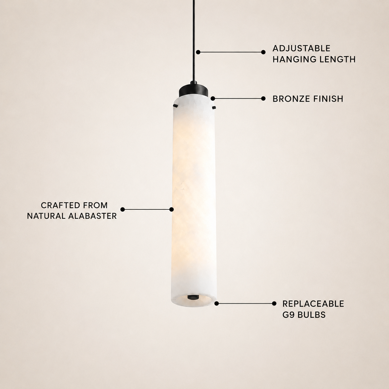 Simple Alabaster Pendant Lamp