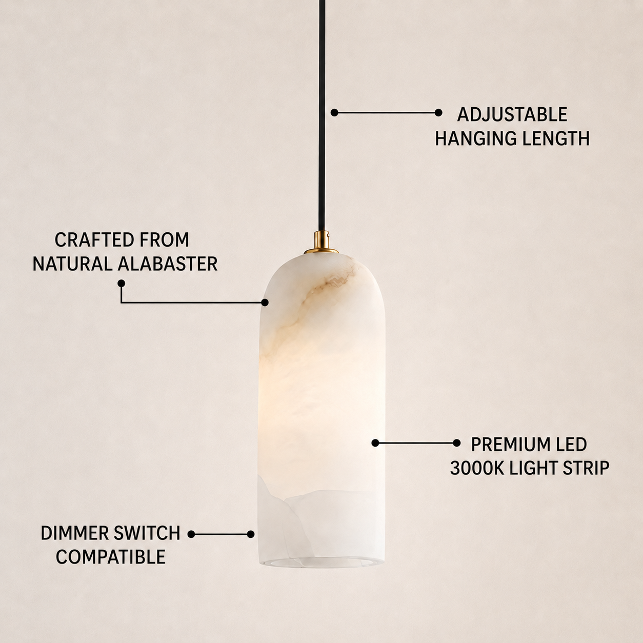 Montelune Alabaster Pendant