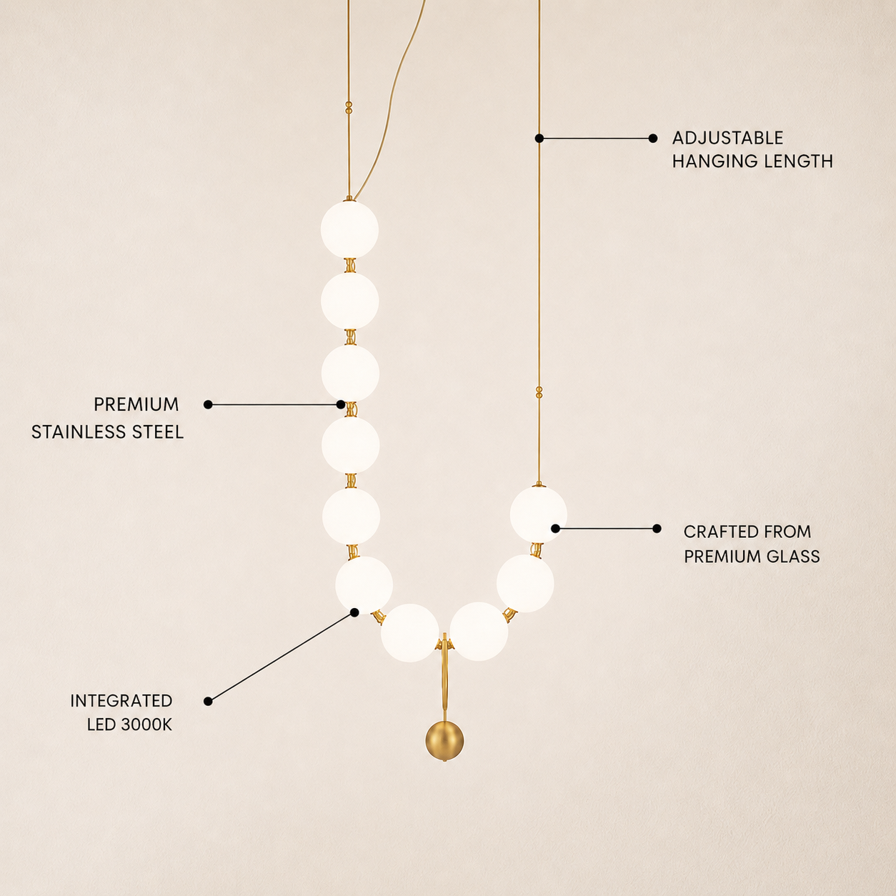 Celestine Necklace Glass Pendant