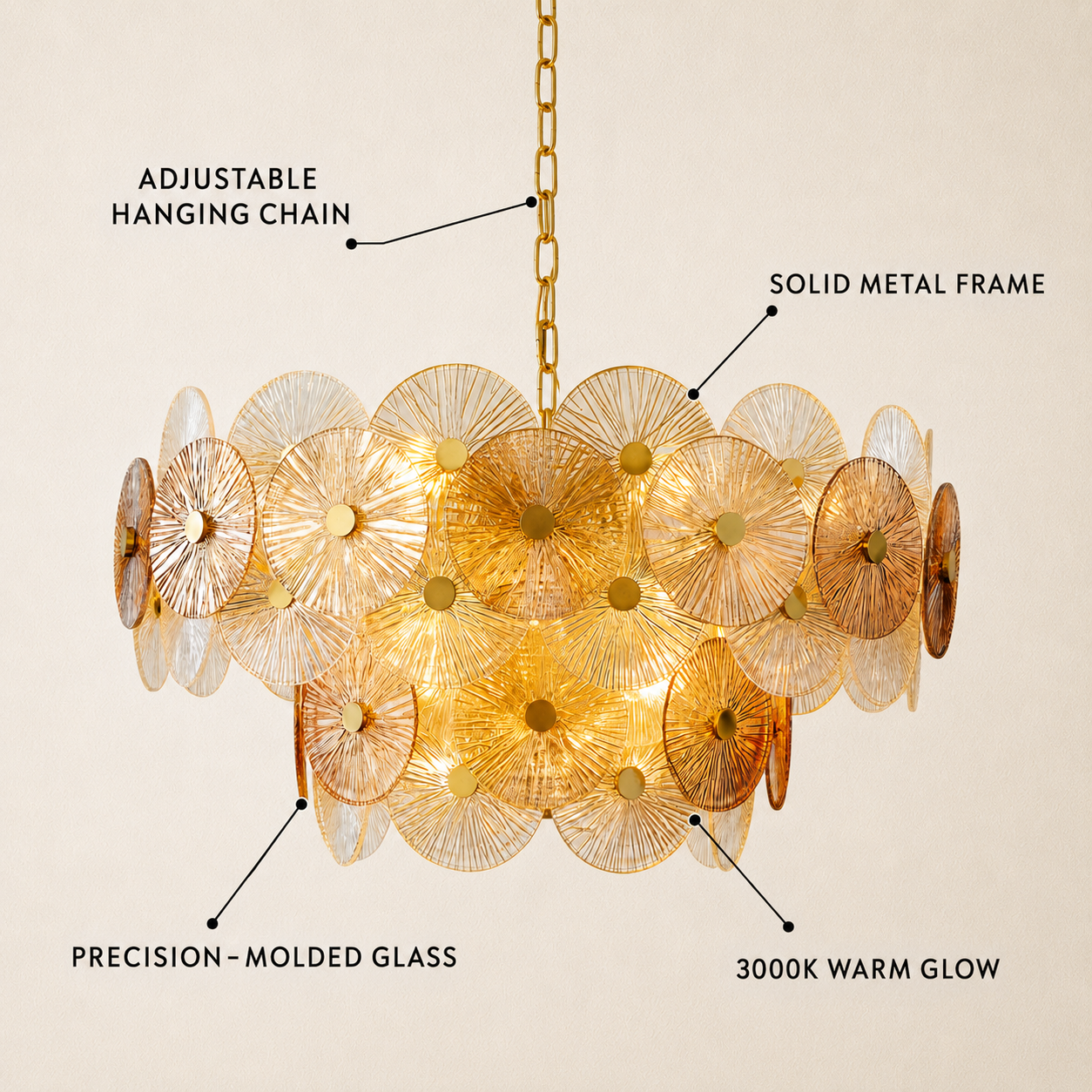 Axiora Glass Round Chandelier
