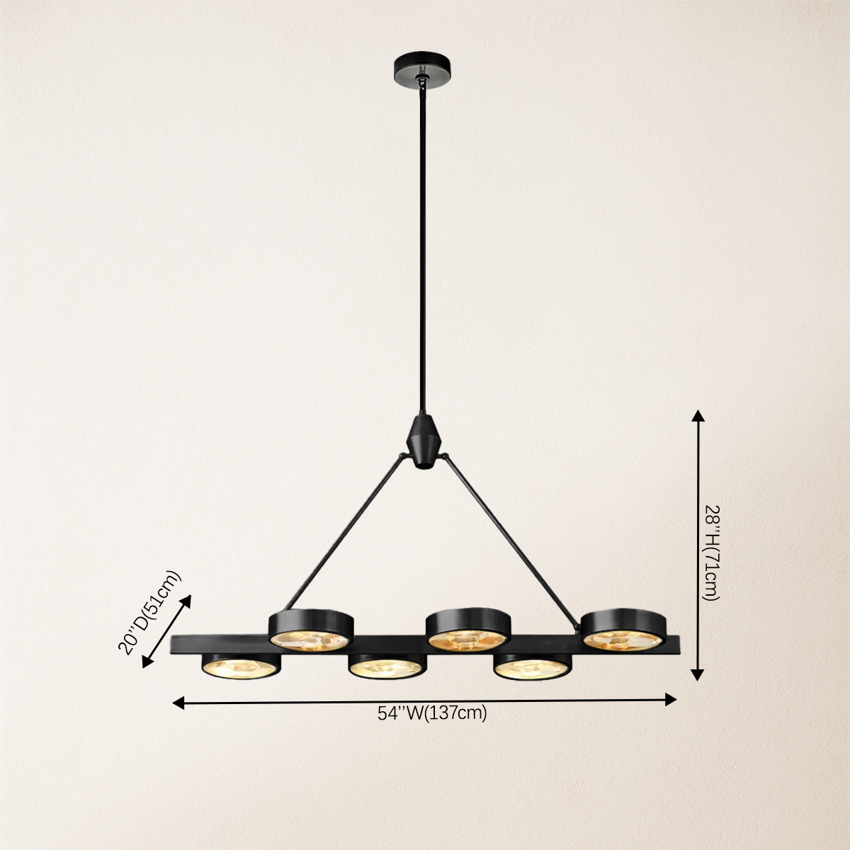 Armlo Rectangle Crystal Chandelier 137cm W