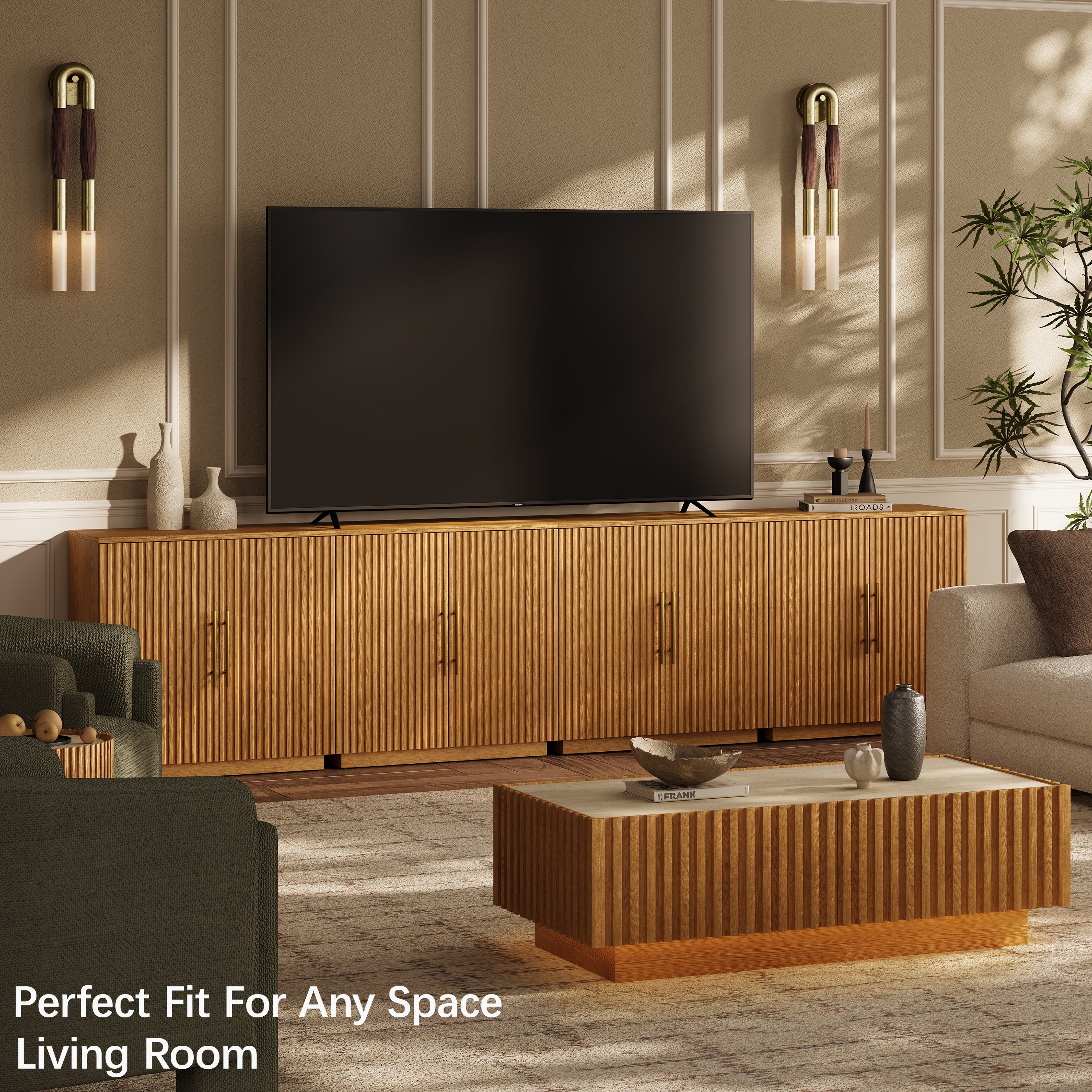 Holt 63″ Oak Media Console(Set of 2)